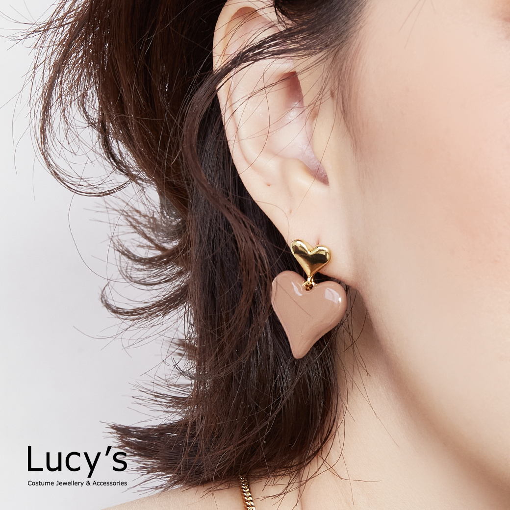 調色愛心 耳環 (三色) (128282/128284/128285)