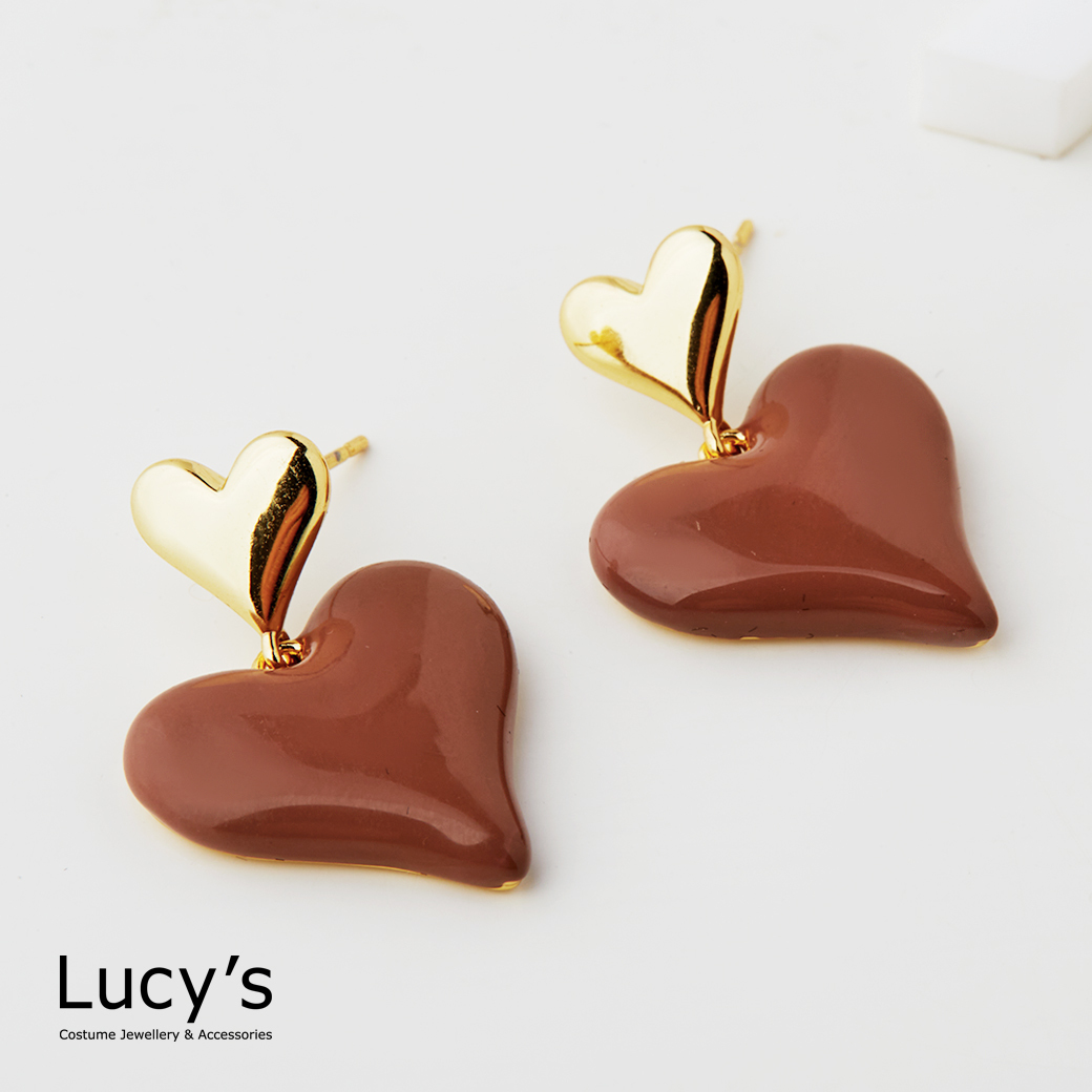 調色愛心 耳環 (三色) (128282/128284/128285)