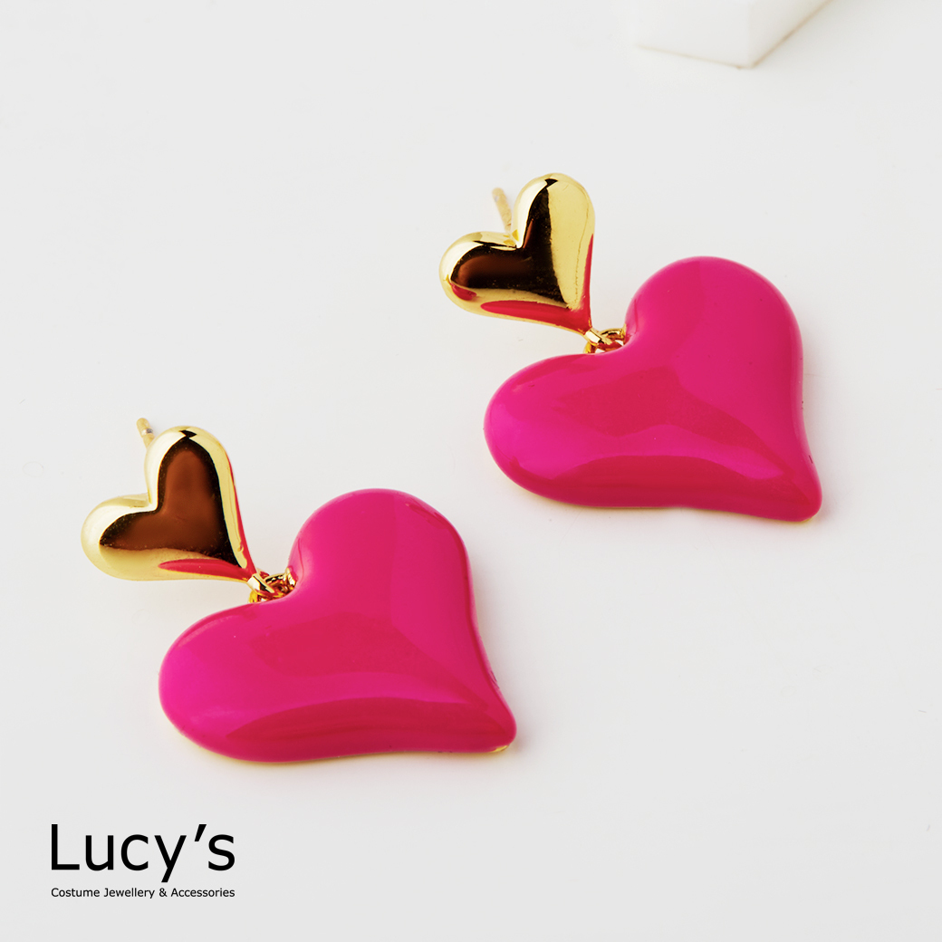 調色愛心 耳環 (三色) (128282/128284/128285)