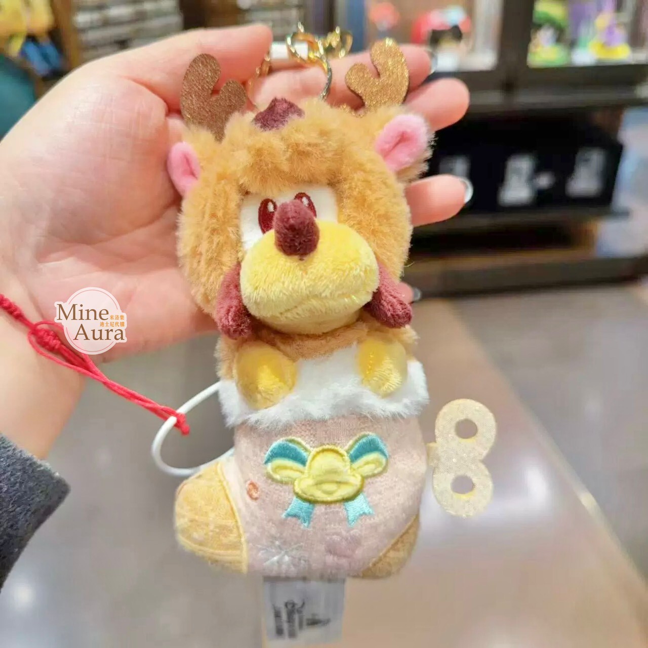 聖誕襪系列 米奇和朋友們系列 高飛狗 Goofy 布魯托 Pluto 絨毛 鑰匙圈 吊飾 -上海迪士尼樂園