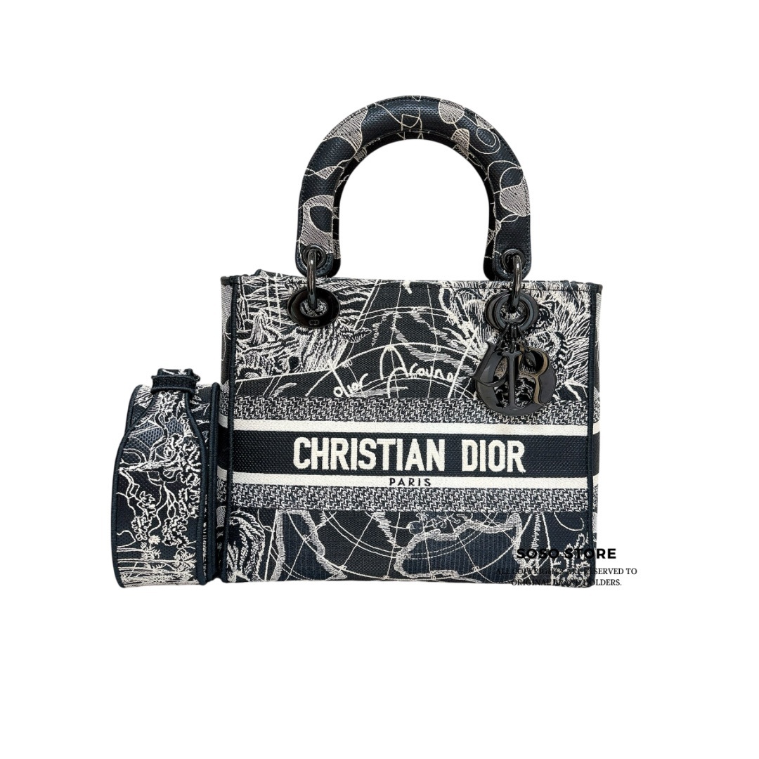 Dior Lady Dior Medium Bag - Black / Bhw