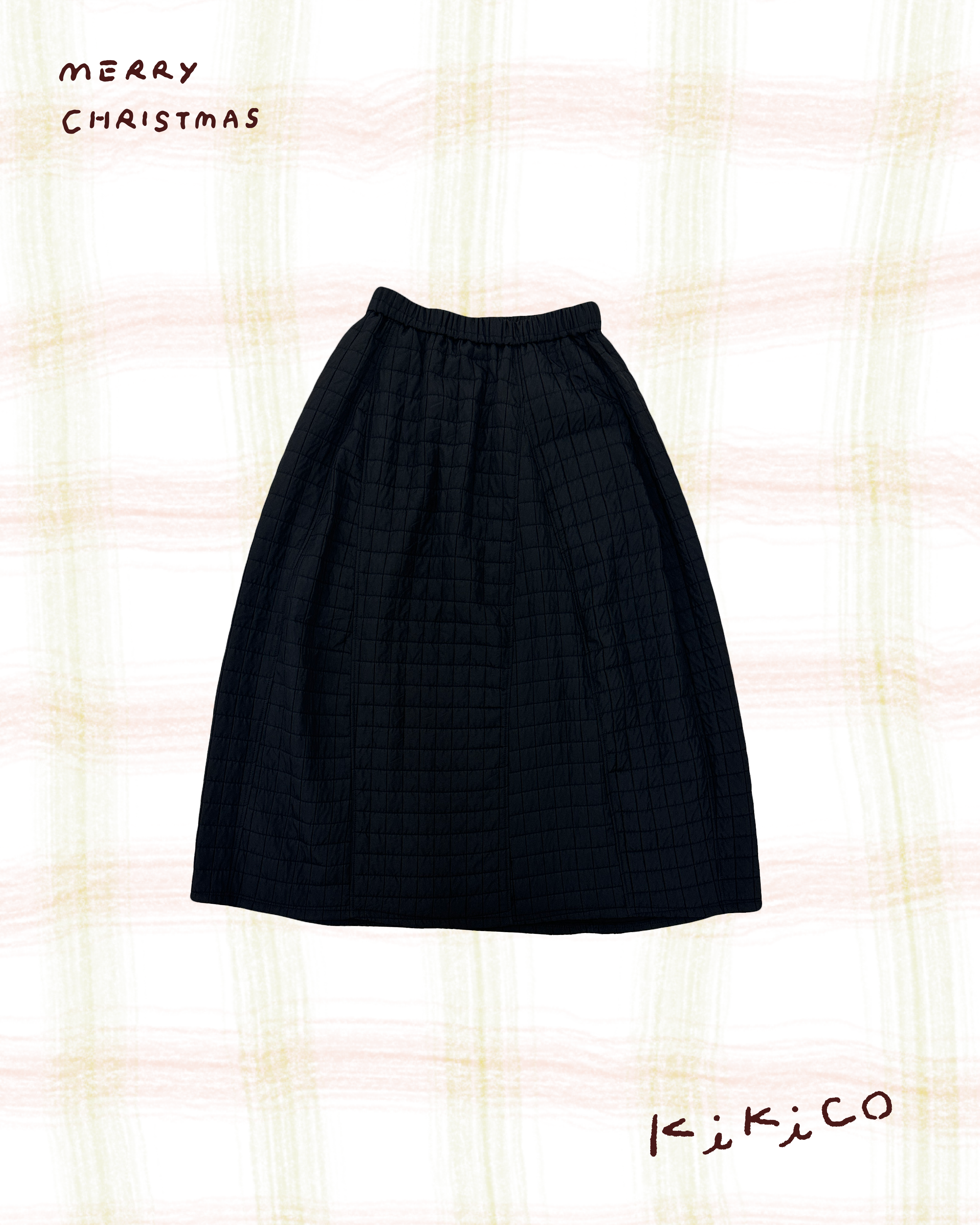 格格夾棉質感全橡筋半裙