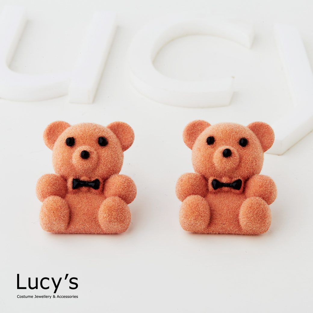 絨毛熊熊 耳環 (二色) (128018/128019)