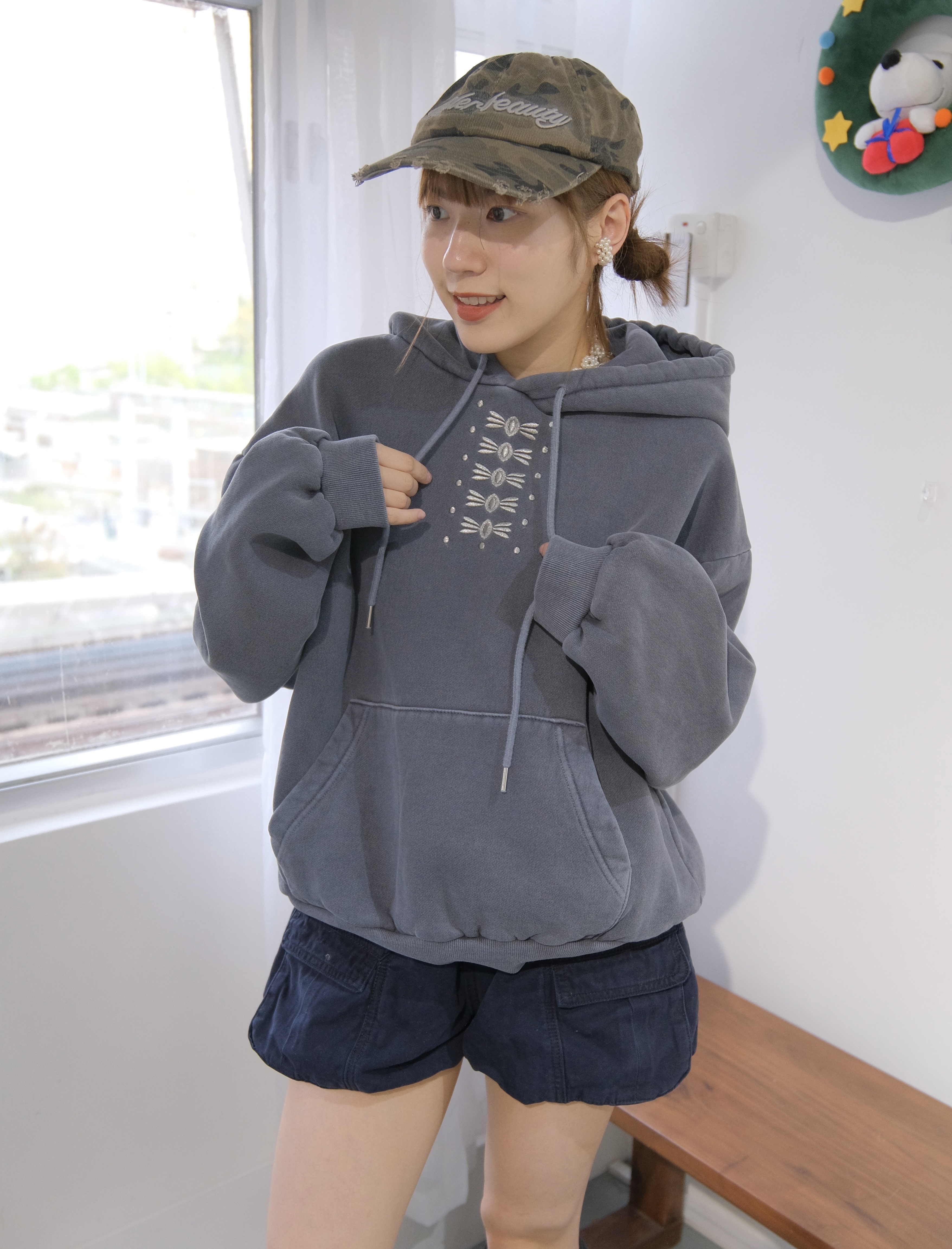 自留 工裝泡泡短褲