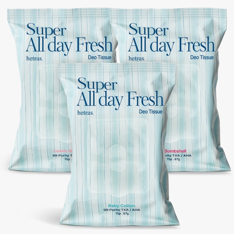RC16 Hetras  全天清新除臭濕巾 Super All day Fresh Deo Tissue(3EA)