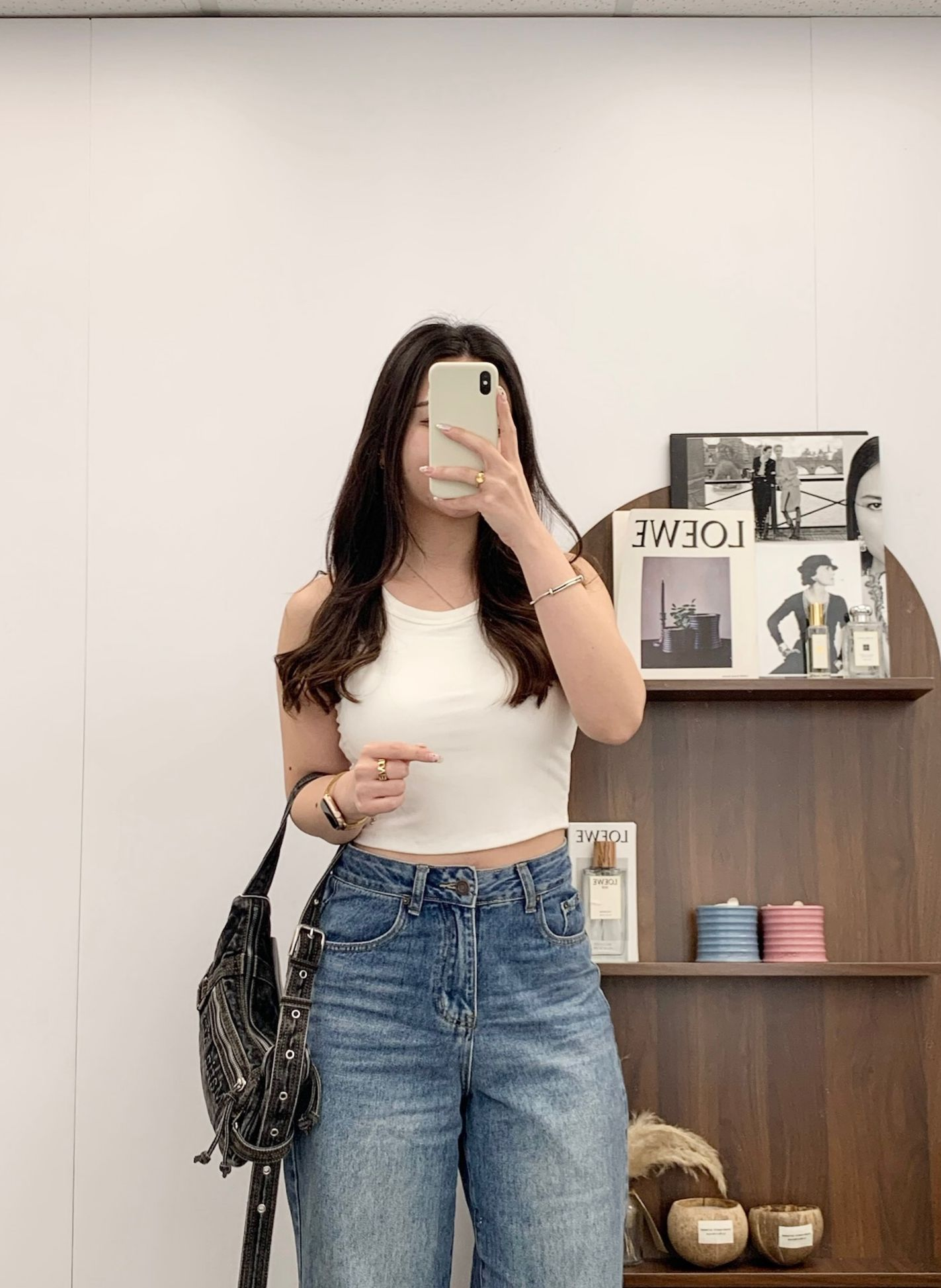 工字背心連胸墊(白色)