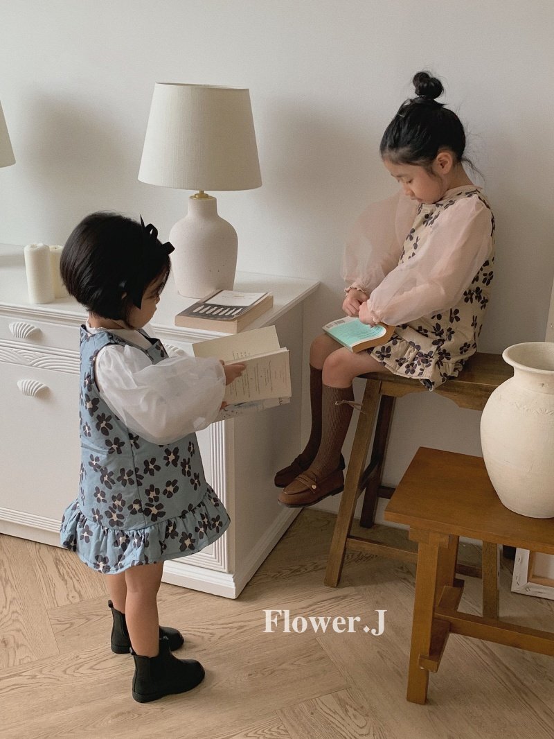 韓國🇰🇷Flower.J 網紗澎袖內搭衣+花花背心洋裝(XS-XL)