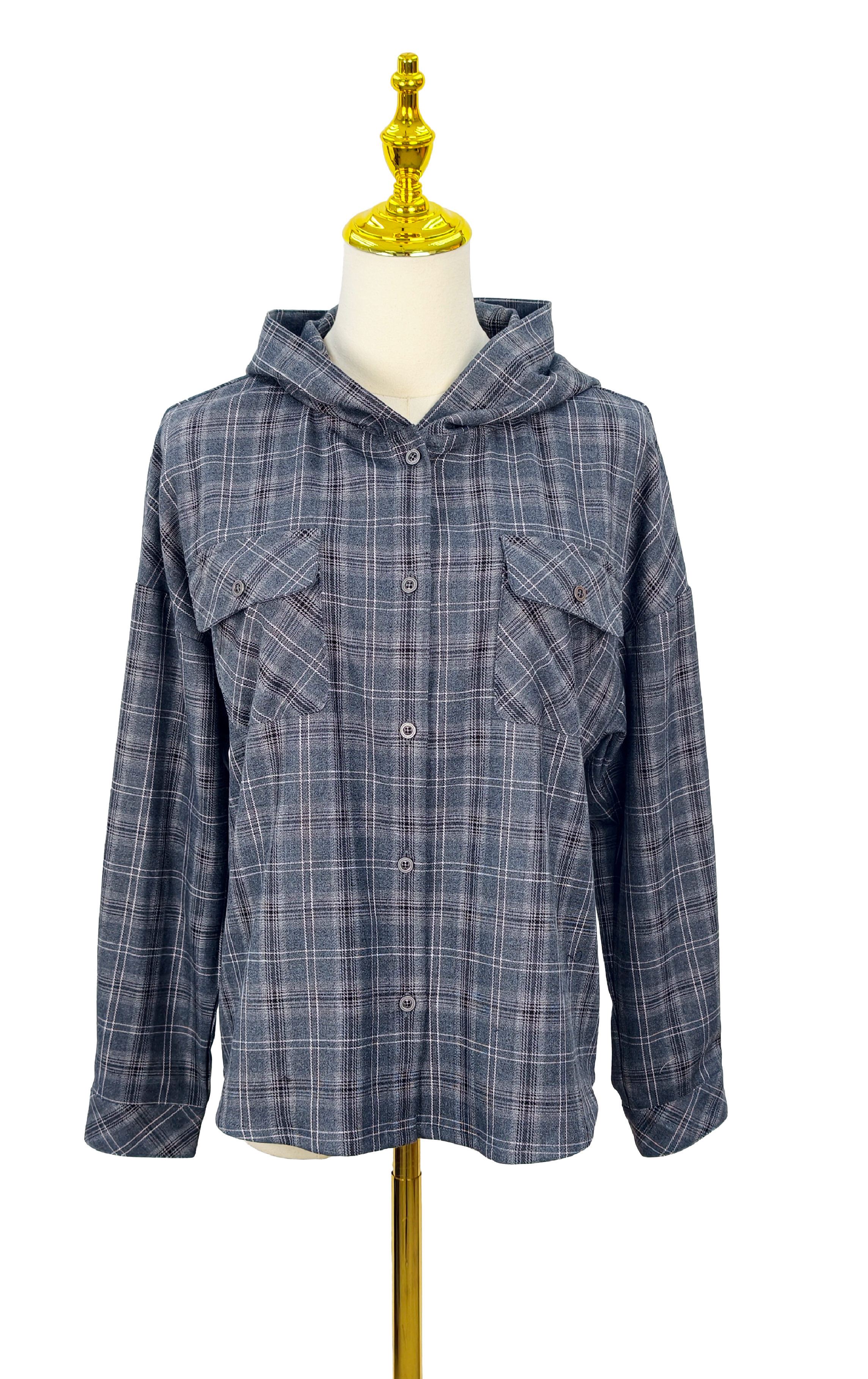 格紋連帽襯衫 SH0305