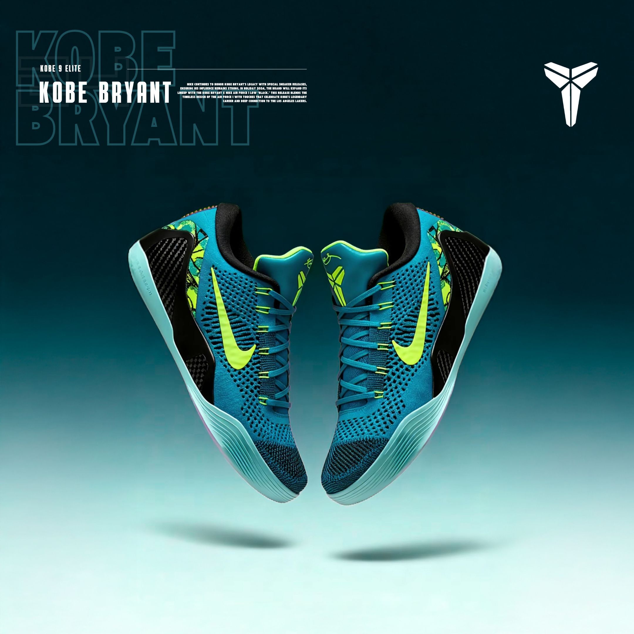 NICEDAY 代購 Nike Kobe 9 Elite Perspective 科比 老大 藍綠 綠藍 籃球鞋 實戰 籃球鞋 IO3673-400