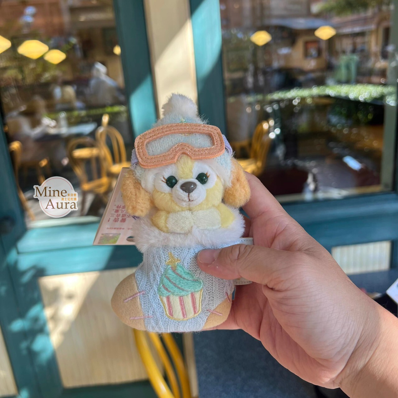 聖誕襪系列 達菲和朋友們系列 可琦安 餅乾 CookieAnn 絨毛 鑰匙圈 吊飾 -上海迪士尼樂園