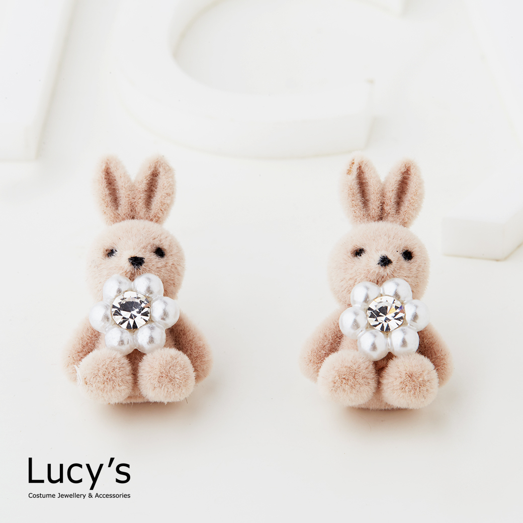 花漾兔兔 耳環 (二色) (127671/127672)