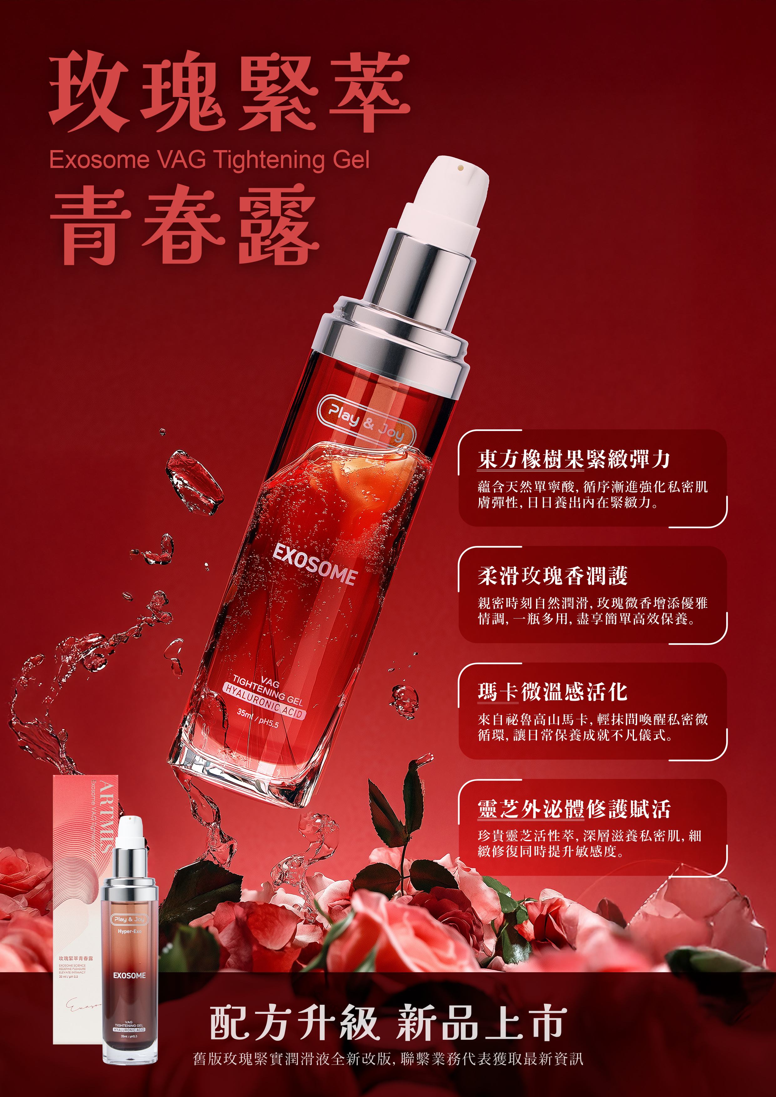 PLAY & JOY 玫瑰緊萃青春露 水性潤滑液 35mL