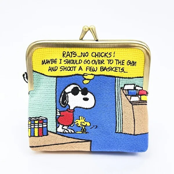 Snoopy Tatami Embroidered Mini Pouch with Clasp Book