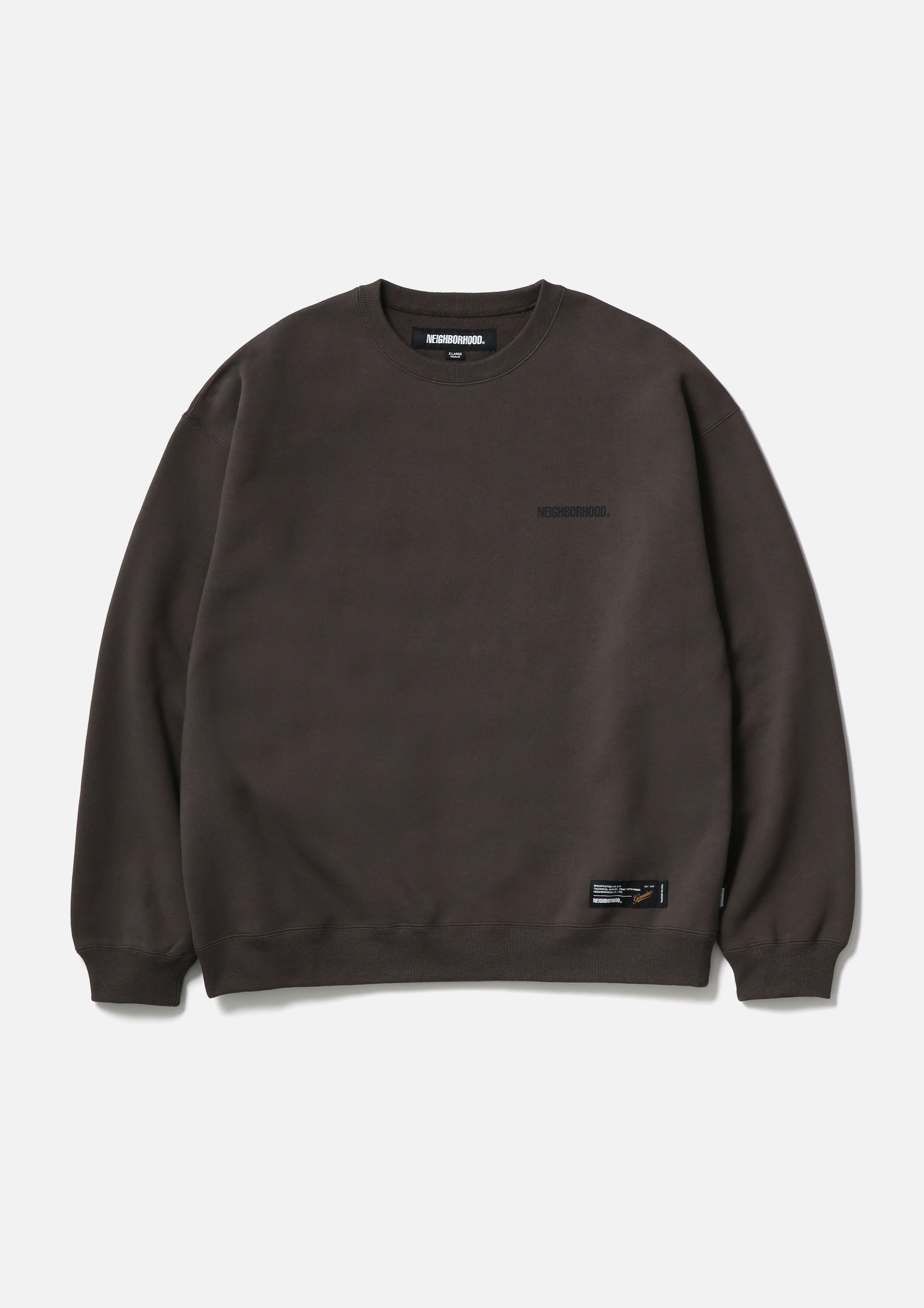 2025AW NEIGHBORHOOD NBHD PLAIN SWEAT CREWNECK LS 基本款 左胸 LOGO 長袖 大學T 現貨 252UWNH-CSM04