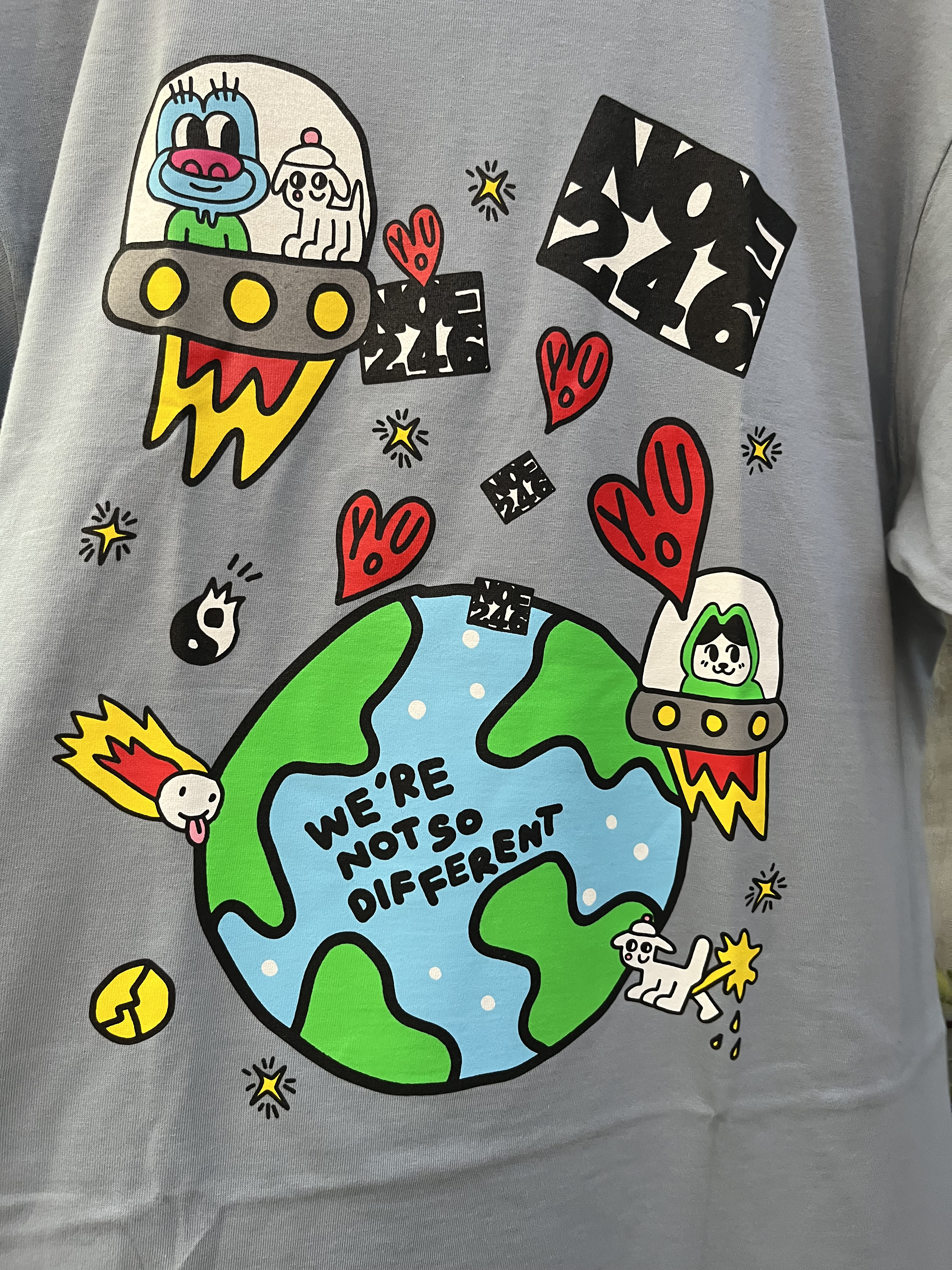 NOE246 -Same shit different space Tee-MIST BLUE