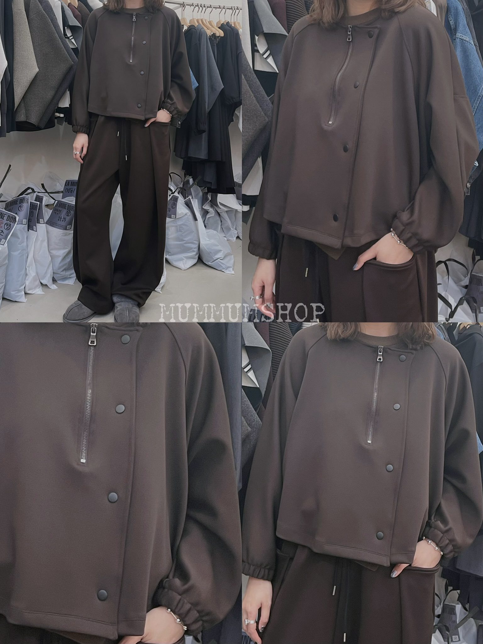 0212963a/韓國半拉鏈鈕扣上衣 58/52/22-26