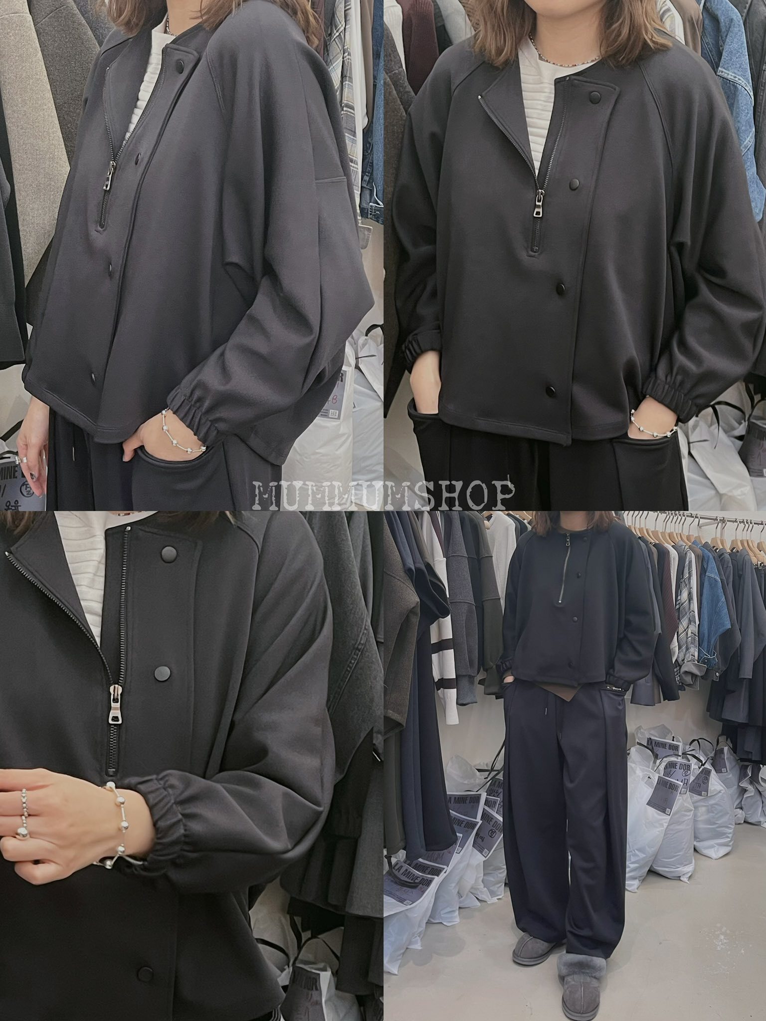 0212963a/韓國半拉鏈鈕扣上衣 58/52/22-26