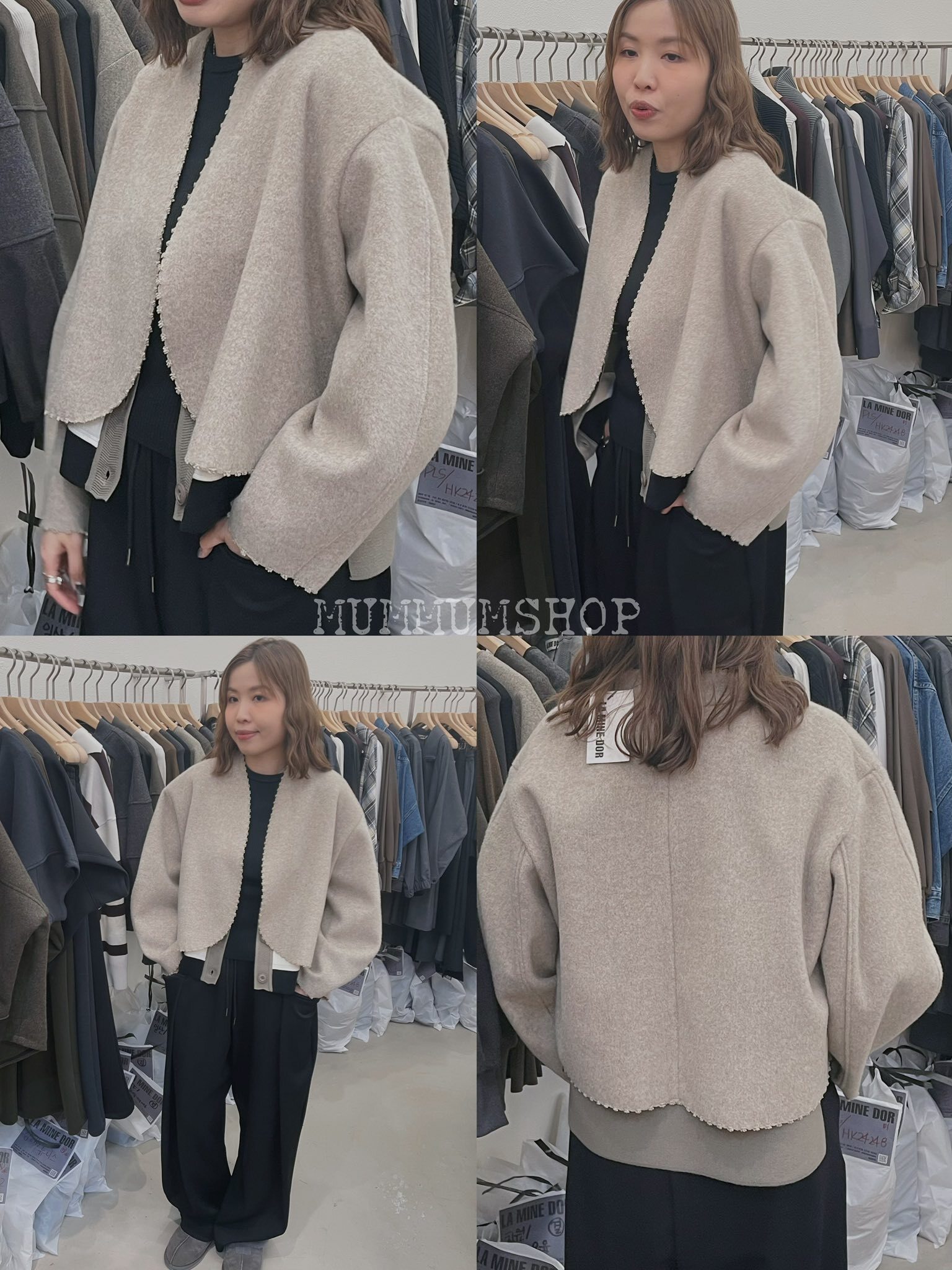 0212959a/韓國甜美勾花邊無鈕扣外套 52/52/23