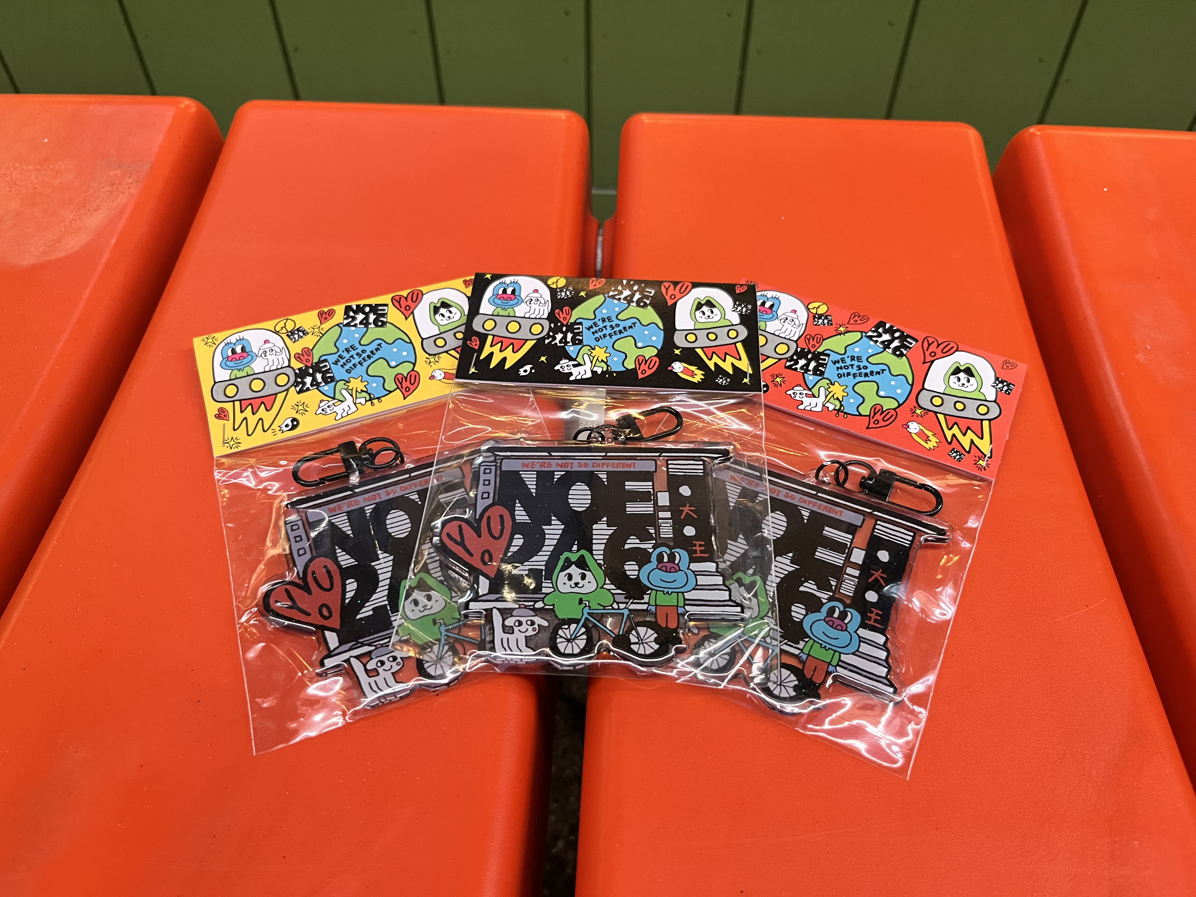 NOE246-we are not so different keyring