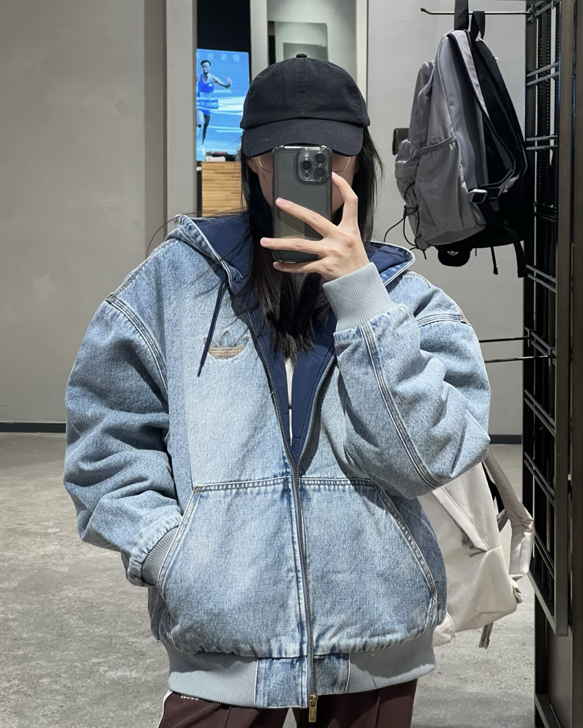 ADIDAS ORIGINALS 牛仔連帽外套 復古 縫線