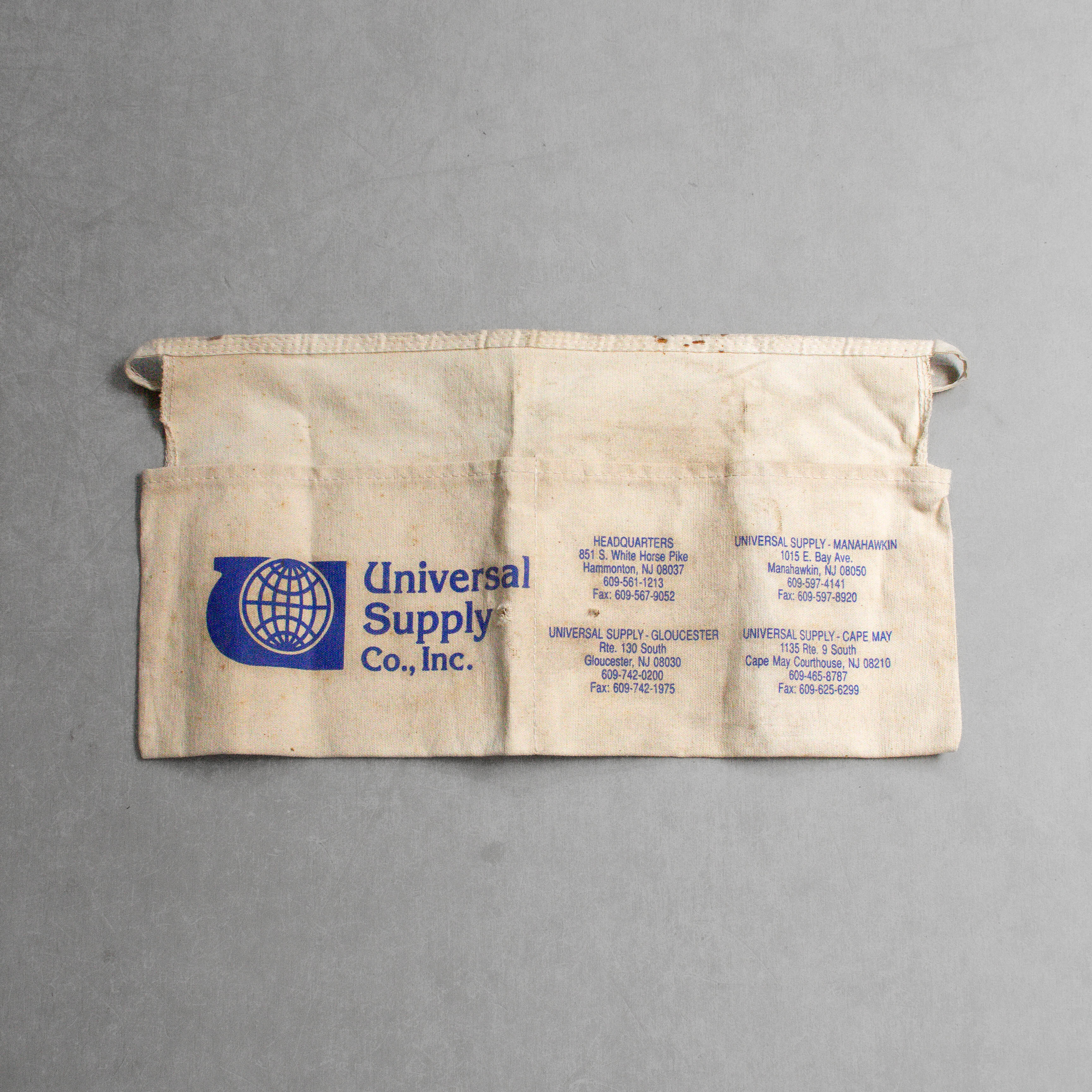 VINTAGE CANVAS WORK APRON 美國 米白 帆布 工作 短圍裙 斜背包 B