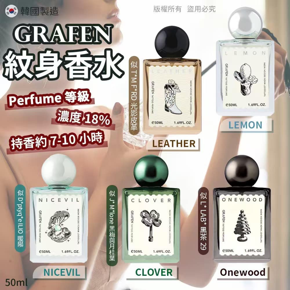 WSBB10029 韓國GRAFEN Tattoo 紋身香水50ml (現貨F6)