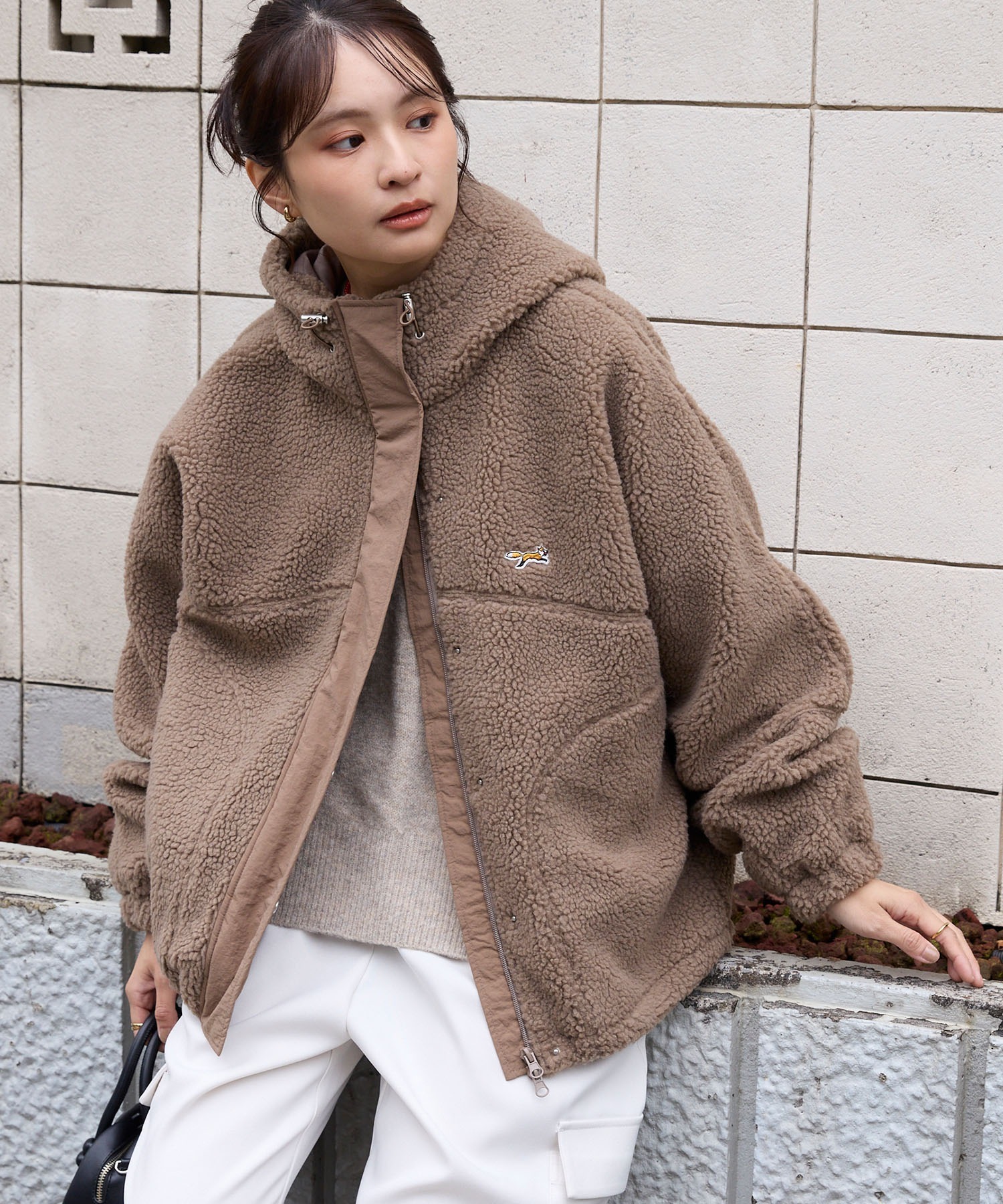 🇯🇵 PENNEYS X MONO-MART 狐狸 刺繡LOGO 羊羔毛 抽繩連帽外套 立領 排扣 / 預購