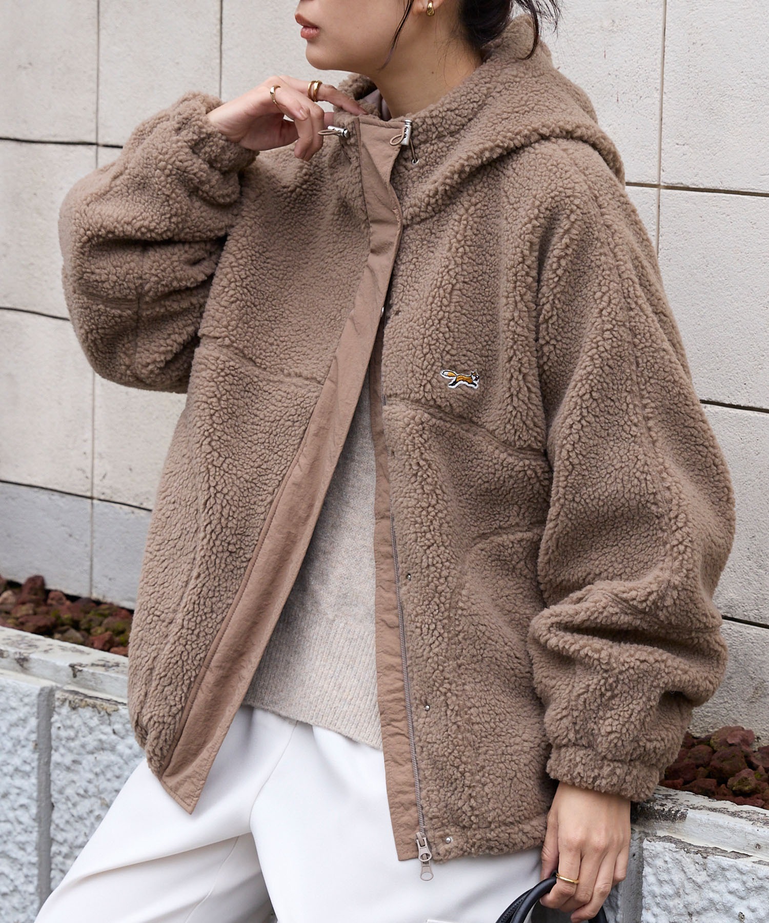 🇯🇵 PENNEYS X MONO-MART 狐狸 刺繡LOGO 羊羔毛 抽繩連帽外套 立領 排扣 / 預購