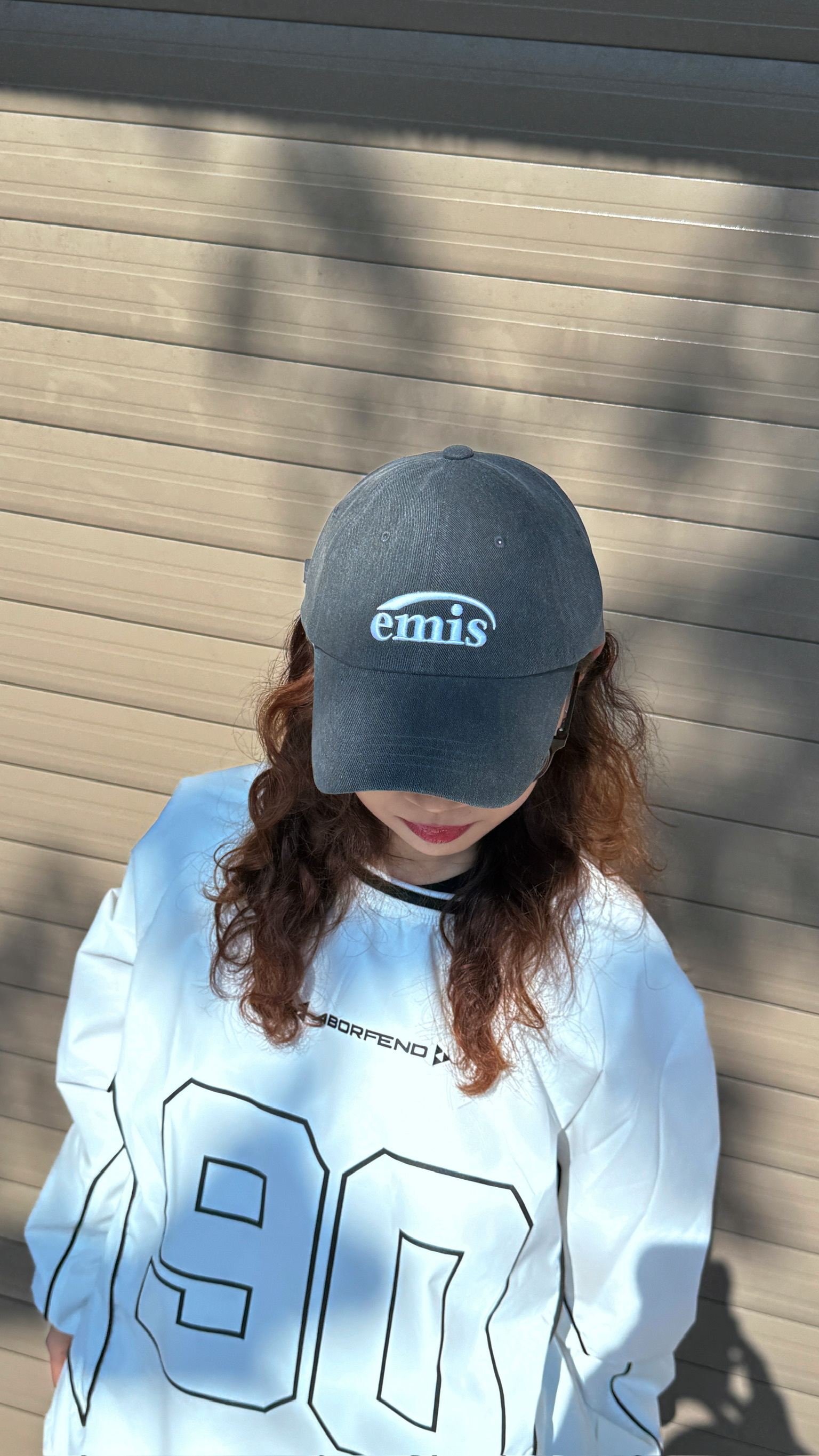 韓國 emis 刺繡羊毛氈感棒球帽 (2colors)