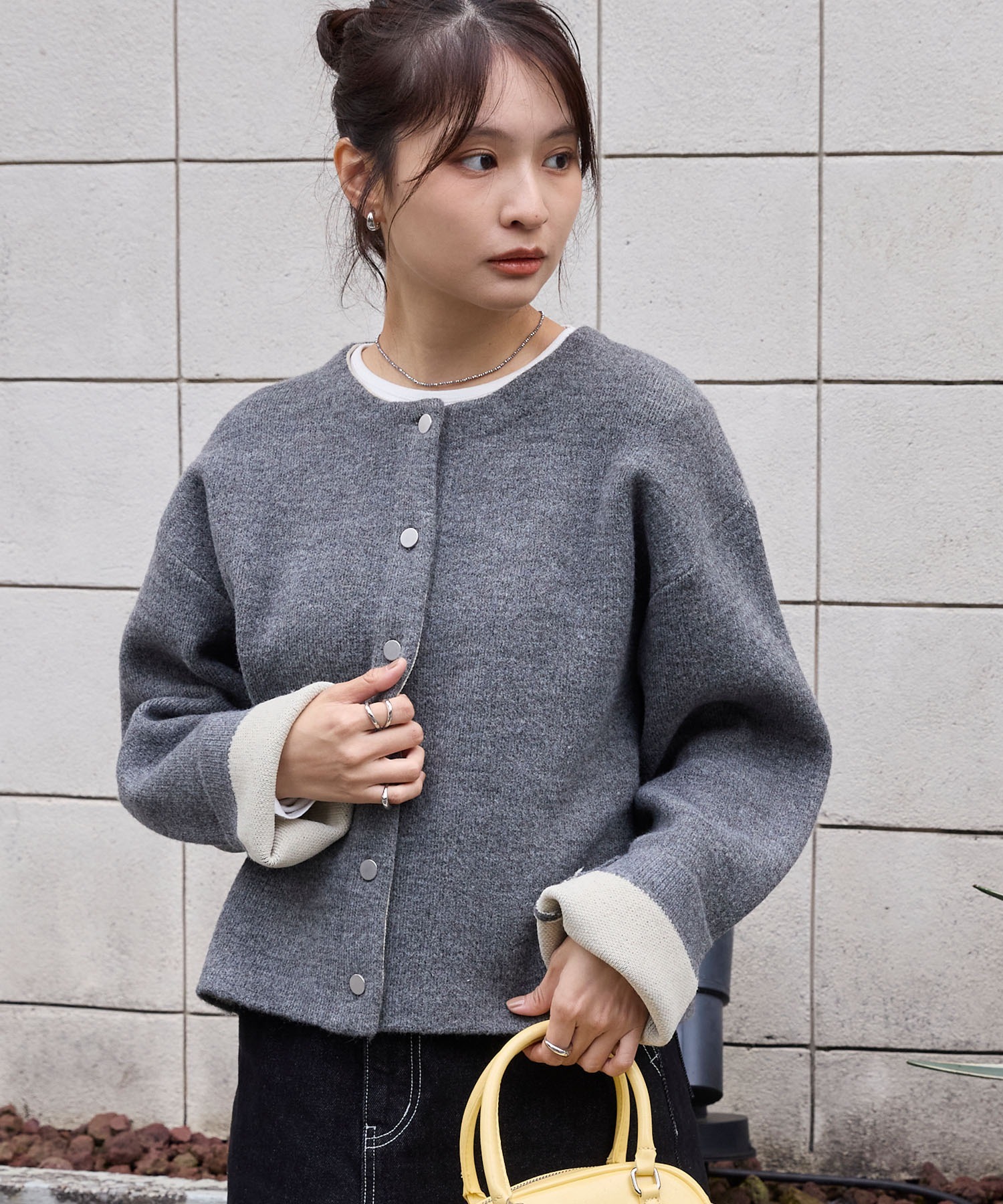 🇯🇵 MONO-MART 雙面配色 撞色 排扣針織衫 針織外套 開襟衫 短版 / 預購