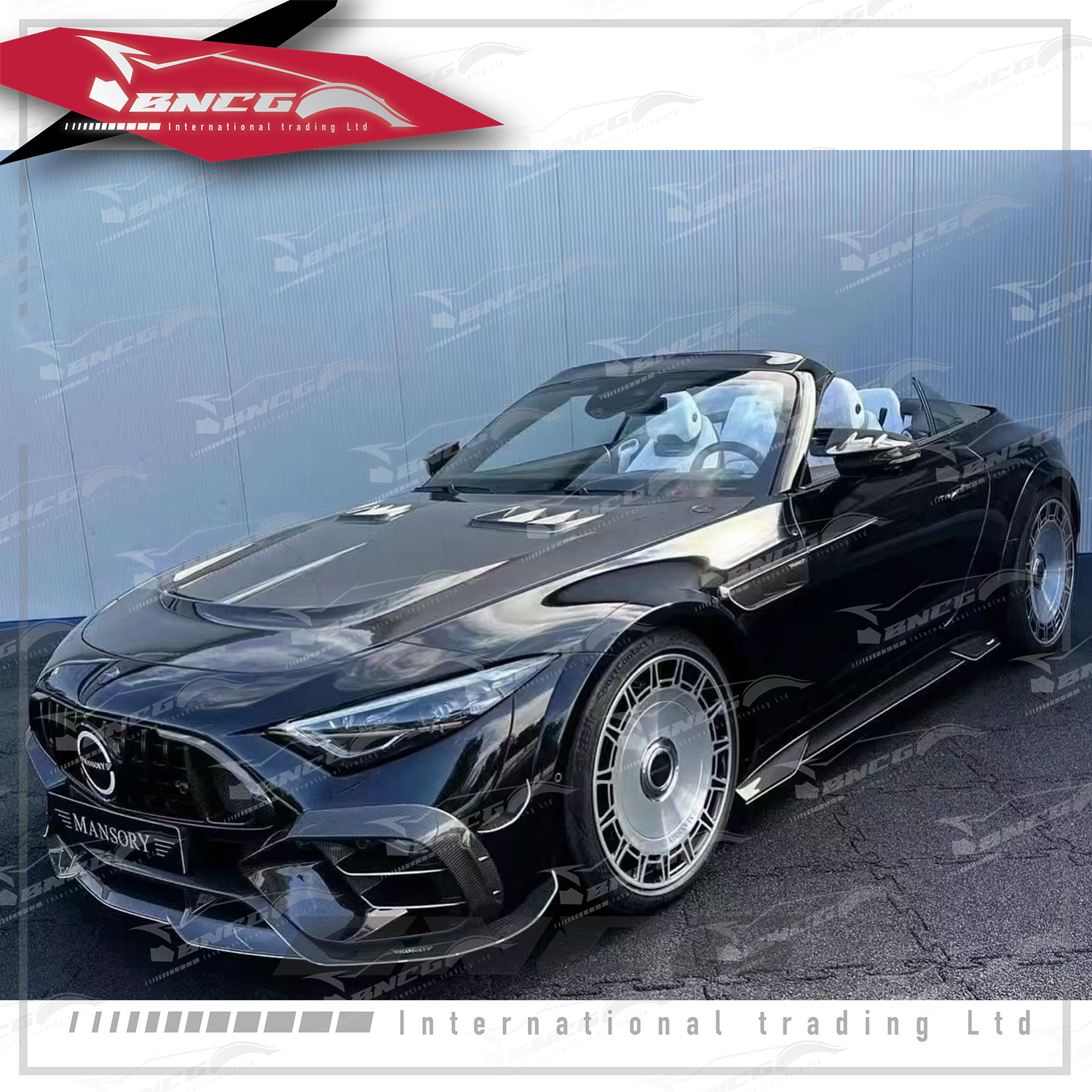 賓士Benz SL Class R232 改裝 空力套件 乾碳纖維 Mansory款 前下巴 前風口 水箱罩 後下巴 尾翼 側裙 引擎蓋 後風口 鏡殼 後車箱飾件