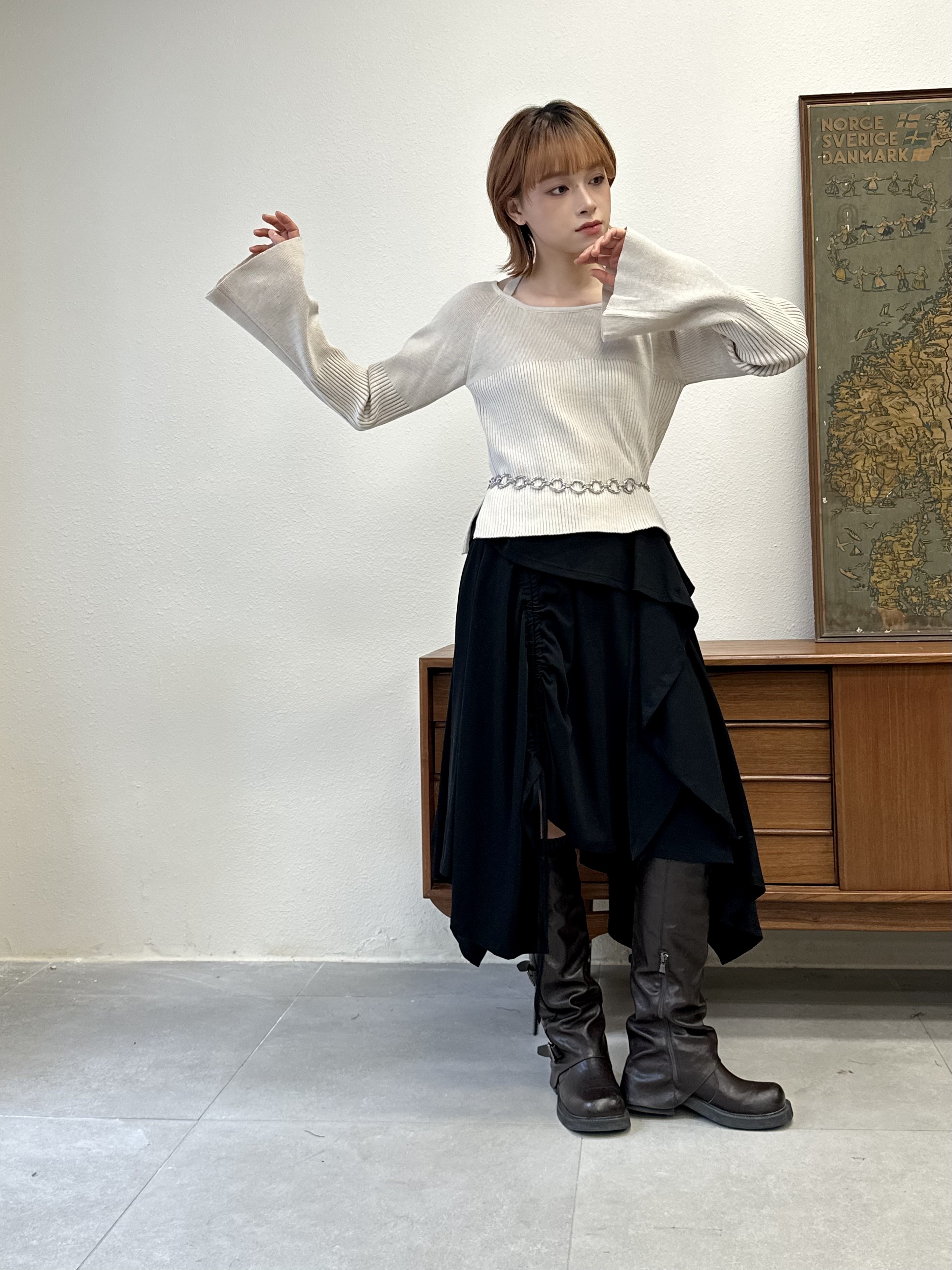 2way領 ～掛頸領合身針織上衣 - SW53892