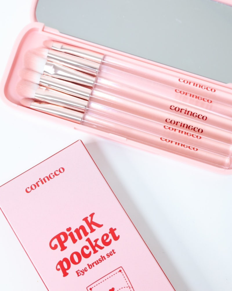 WSBB10032   CORINGCO - PINK POCKET 口袋化妝刷套裝 (一盒6支) (現貨F6)