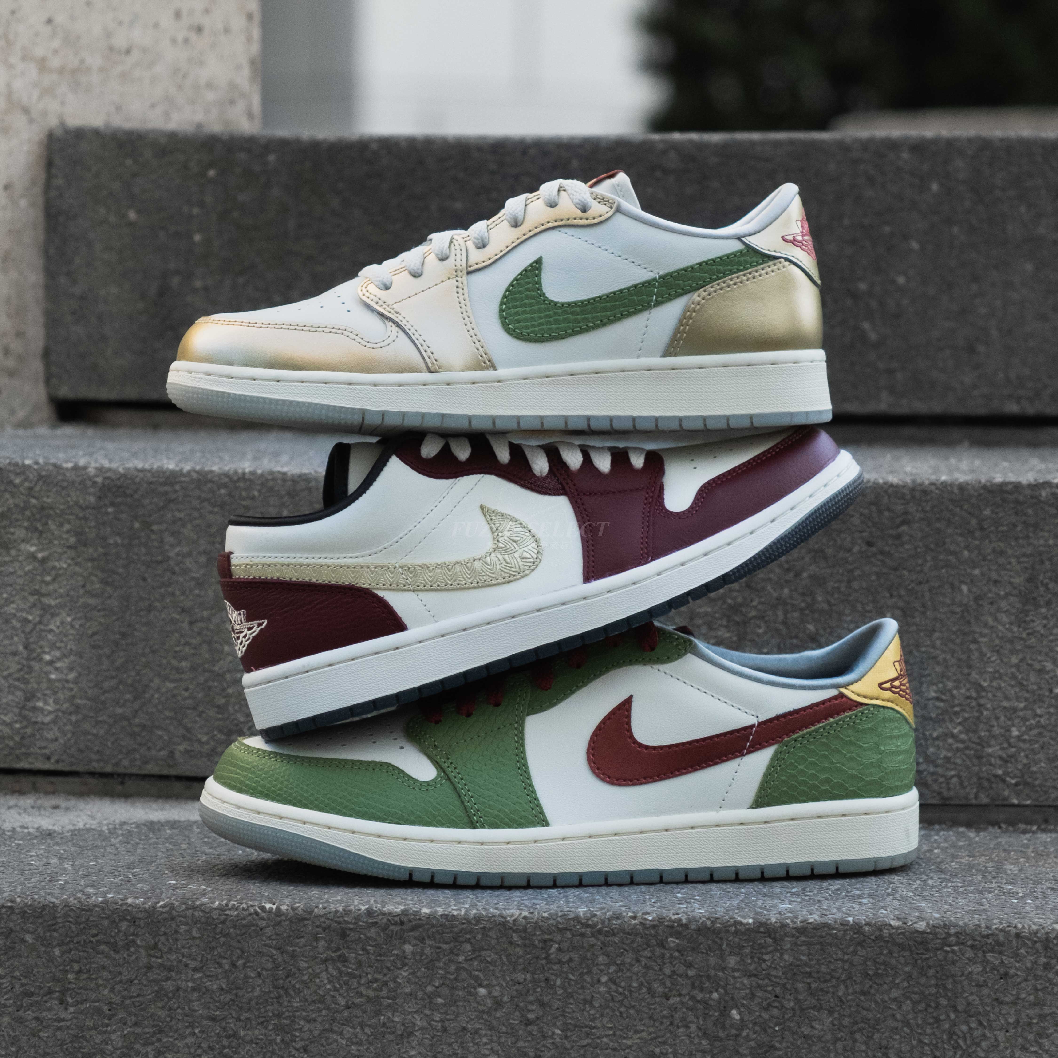 【逢甲 FUZZY】W Air Jordan 1 Low "Lunar New Year" 2025年 蛇年限定 酒紅 FJ5735-100