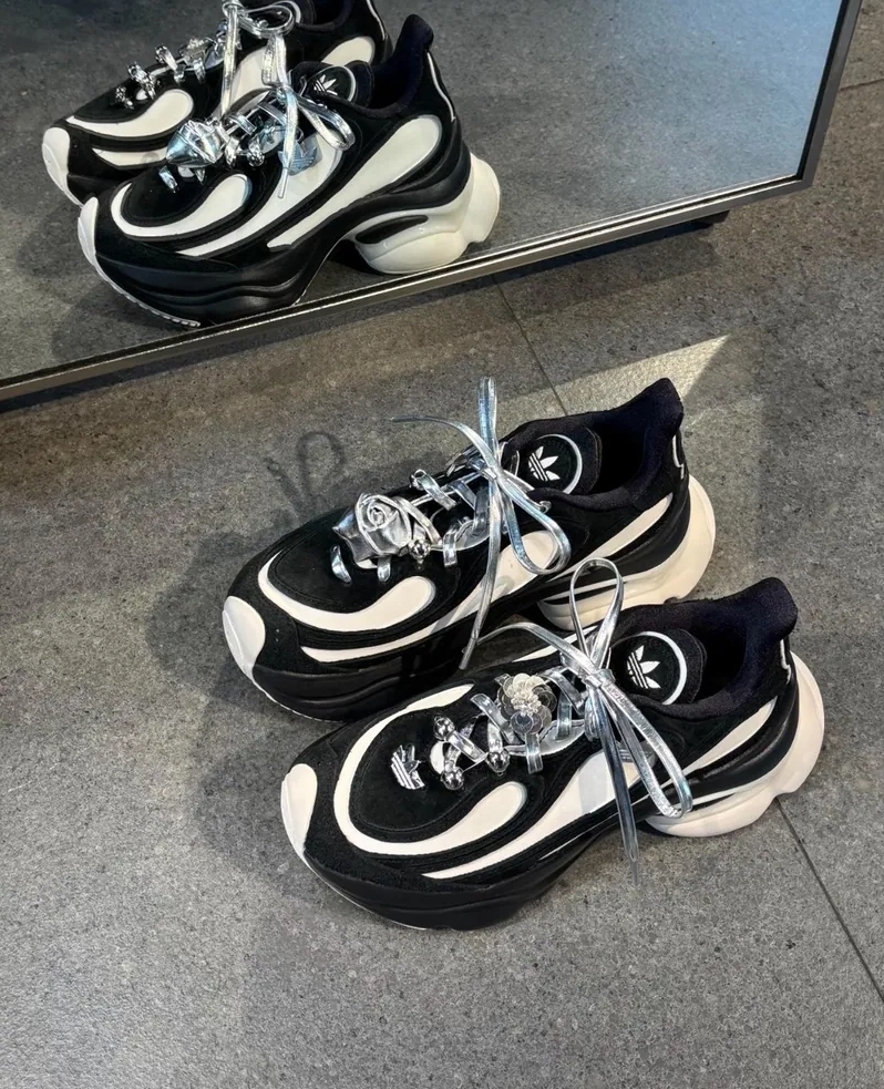 Adidas Originals Ozvenuz 增高 老爹鞋 浮蝶鞋 黑白 熊貓鞋 小香風 HQ2679