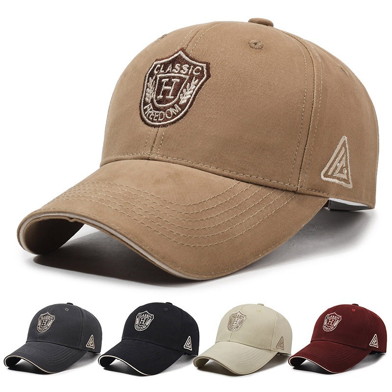 Sandwich Brim Shield Embroidered Baseball Cap
