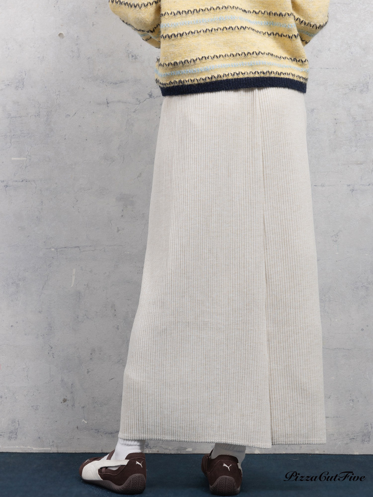 細摺壓紋中長裙 PizzaCutFive PCF253492037