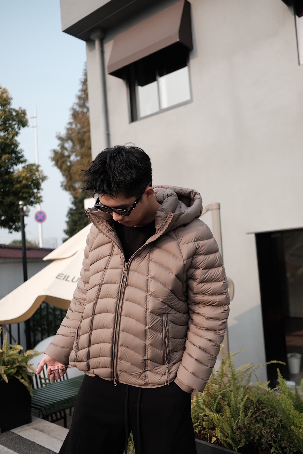 排骨連帽輕羽絨外套