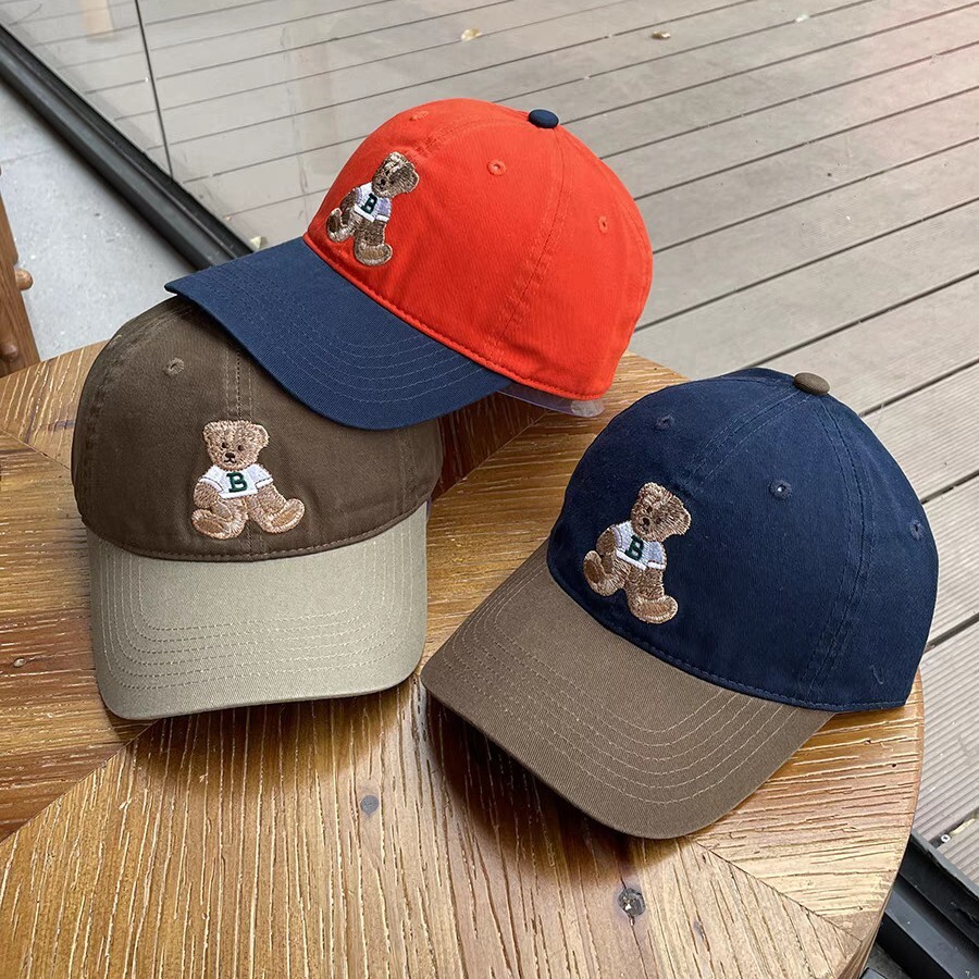 Patchwork Bear Embroidered Baseball Cap