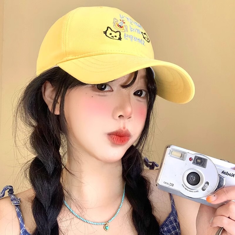 Embroidered Cat “HUNGRY AND SLEEPY” Baseball Cap