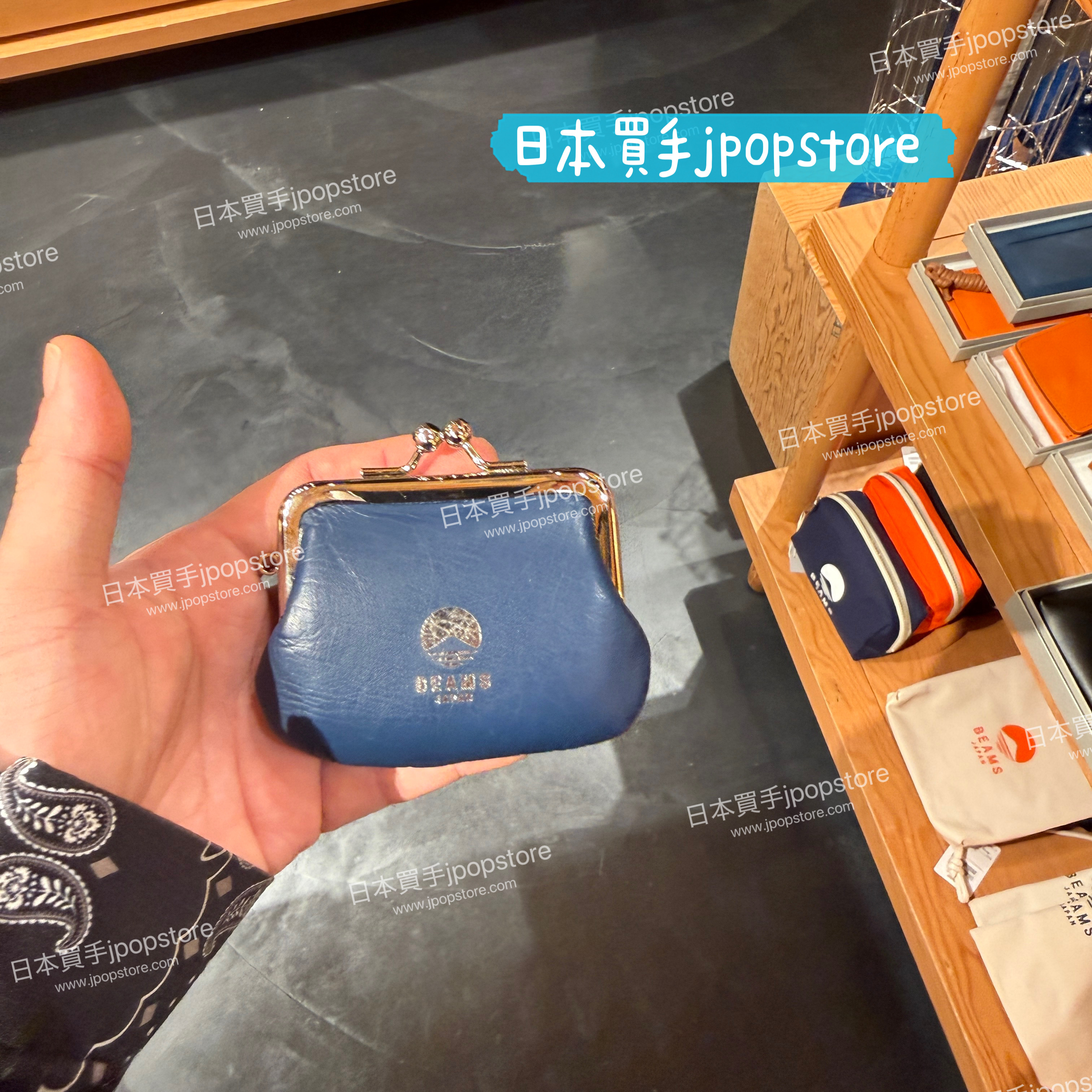 BEAMS JAPAN 別注 松野屋 牛革迷你がま口