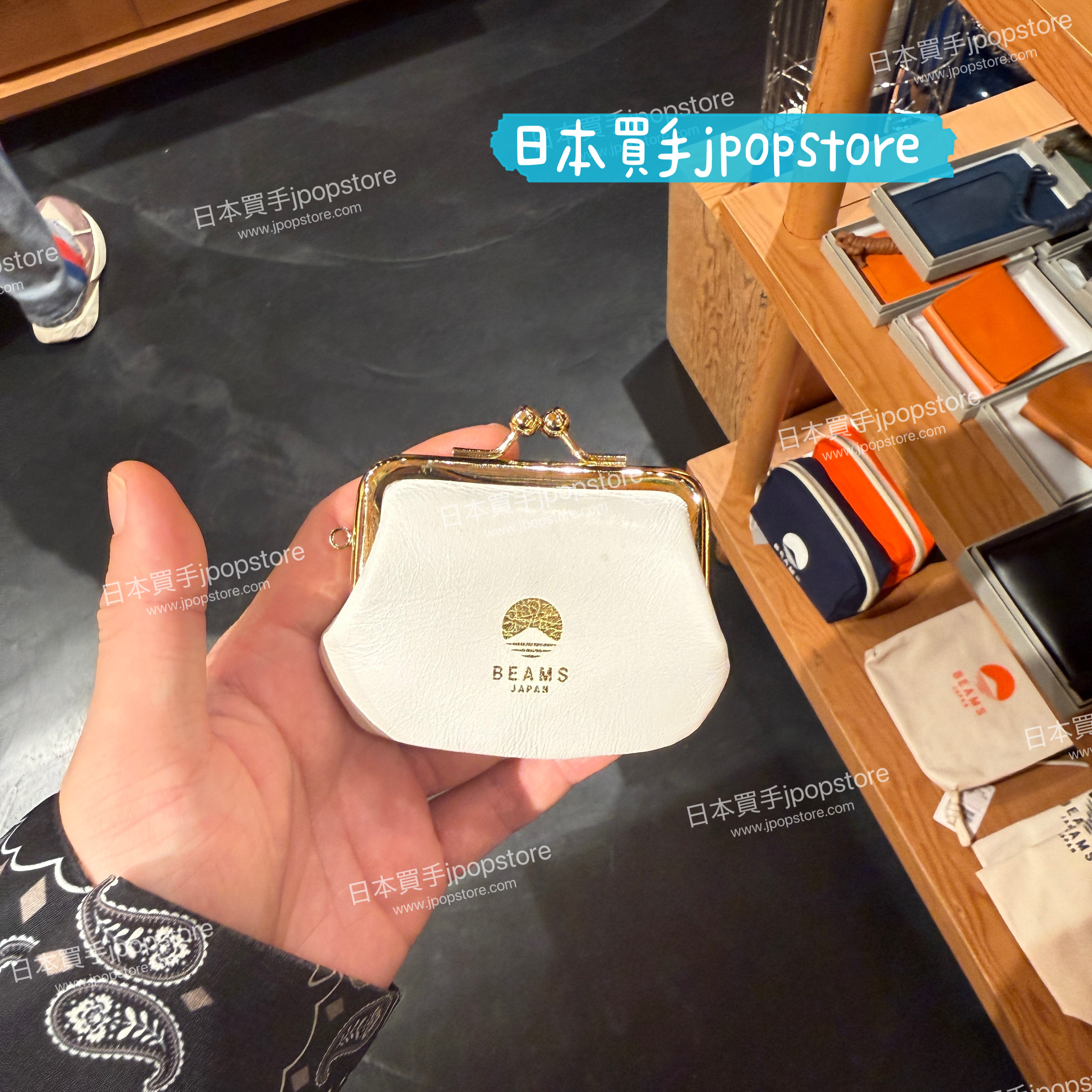 BEAMS JAPAN 別注 松野屋 牛革迷你がま口