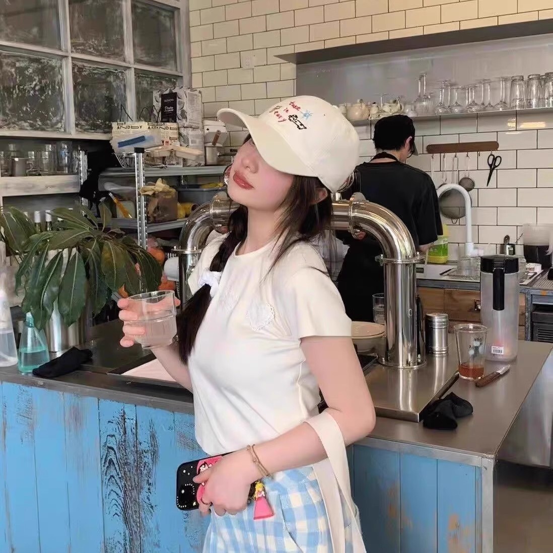 Embroidered Coconut Tree & Puppy Cap