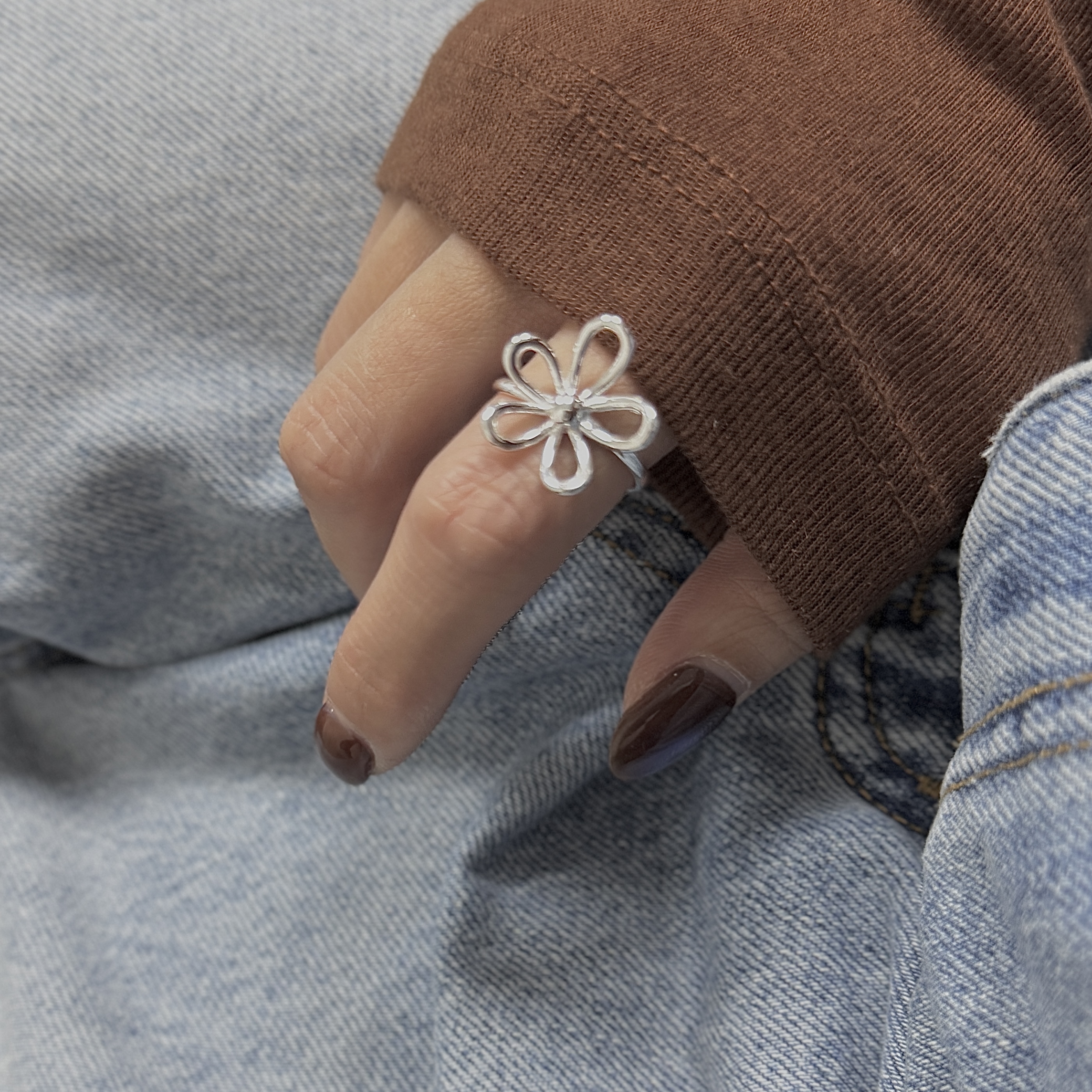 立體小花・純銀戒指（KRS10432)