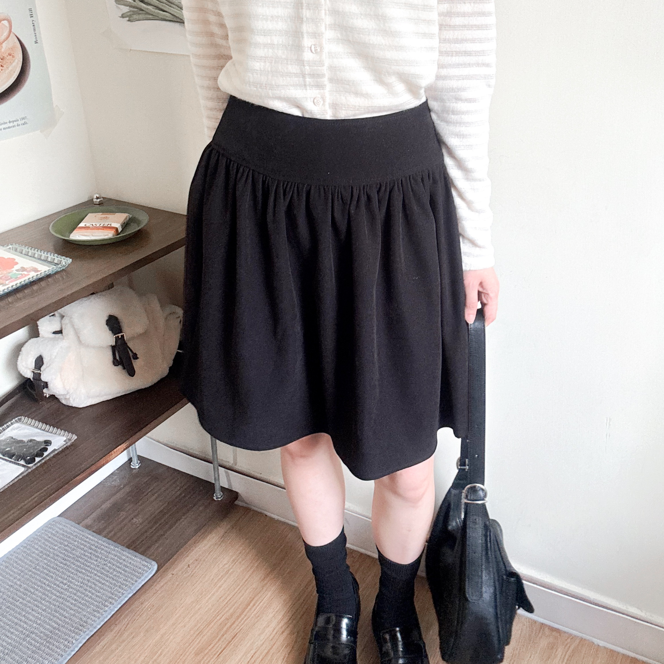 側釦低腰娃娃裙