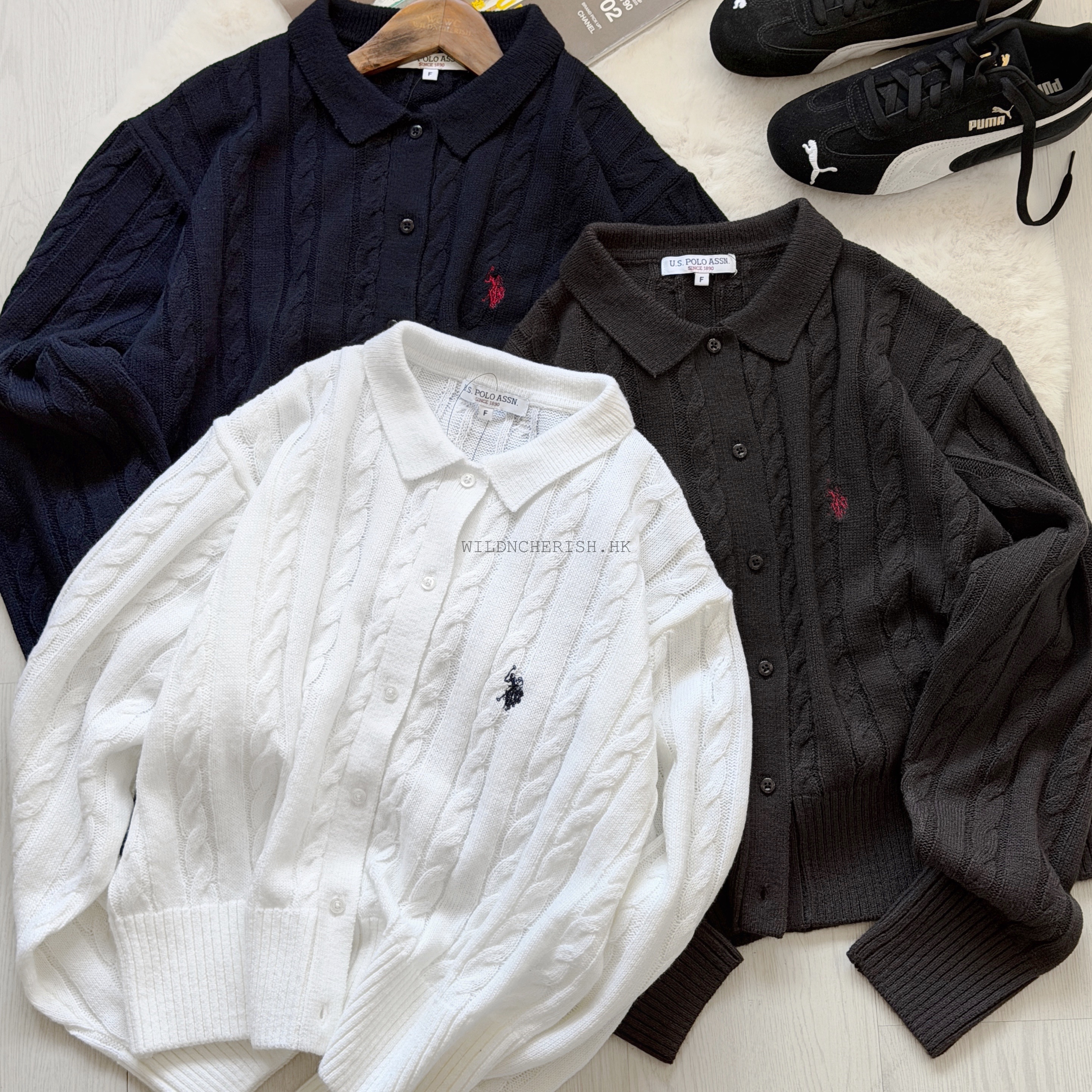 現貨 | U.S. POLO ASSN. Cable Knit Cardigan 女裝 麻花針織