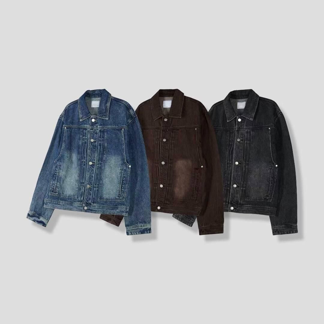 淨色拉鍊牛仔褸 JK2667