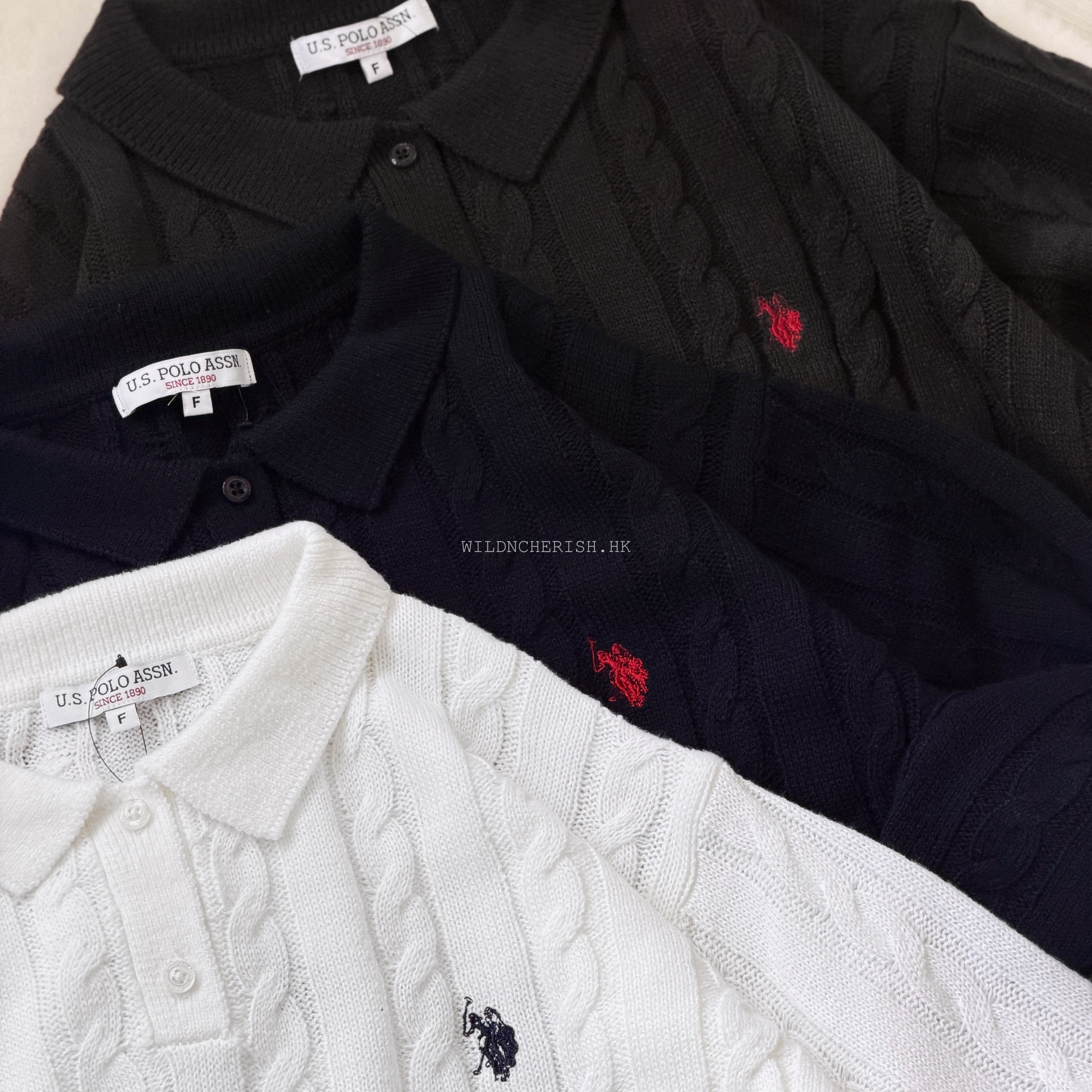 現貨 | U.S. POLO ASSN. Cable Knit Polo Pullover 女裝 麻花針織