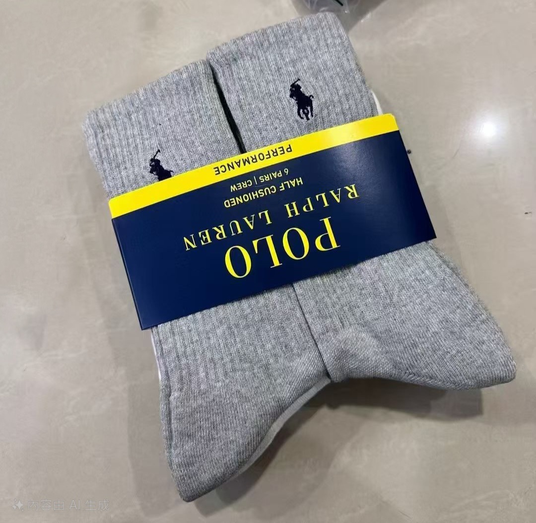 Ralph Lauren 純綿長筒襪 一套6對