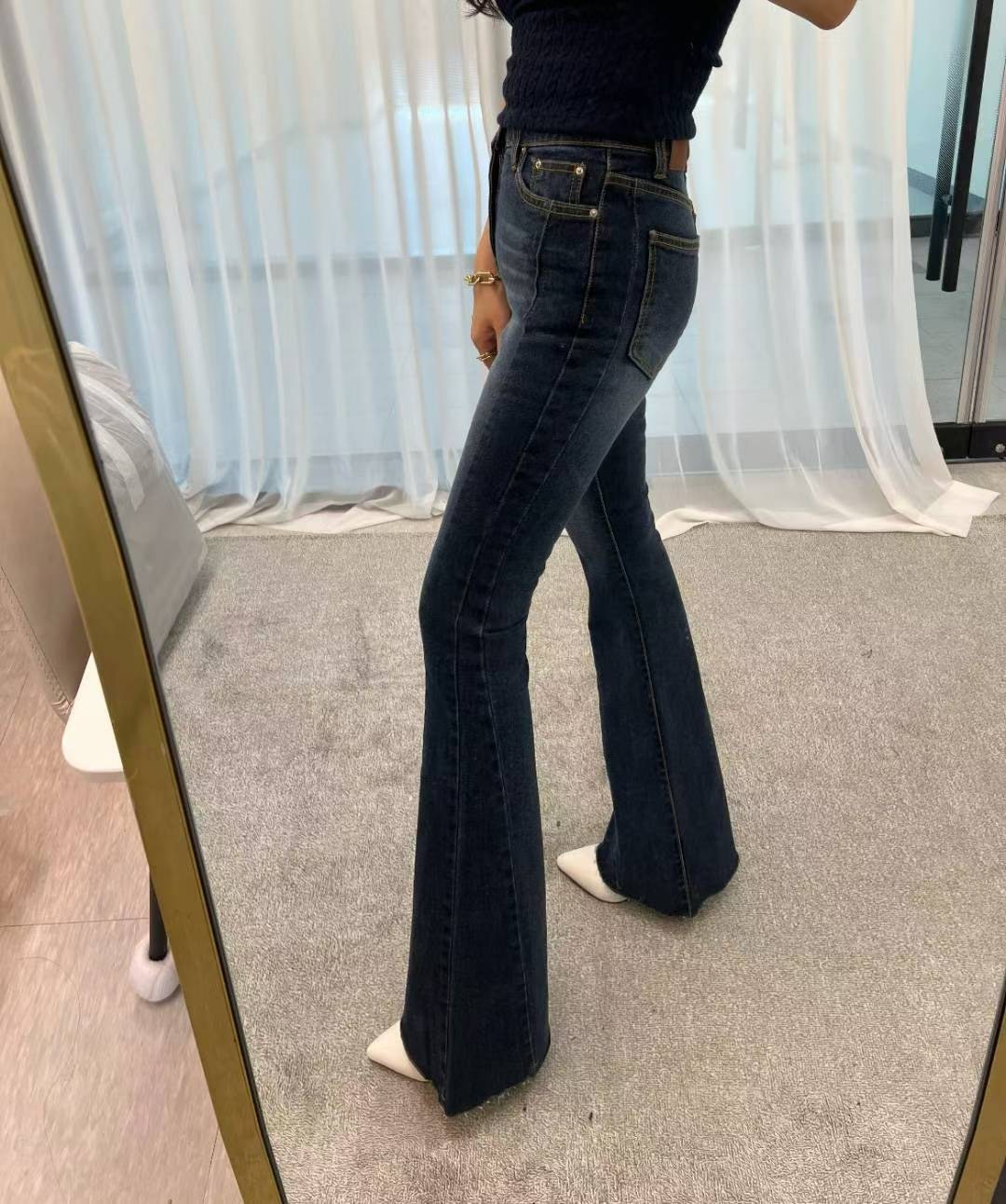 彎刀牛仔喇叭長褲